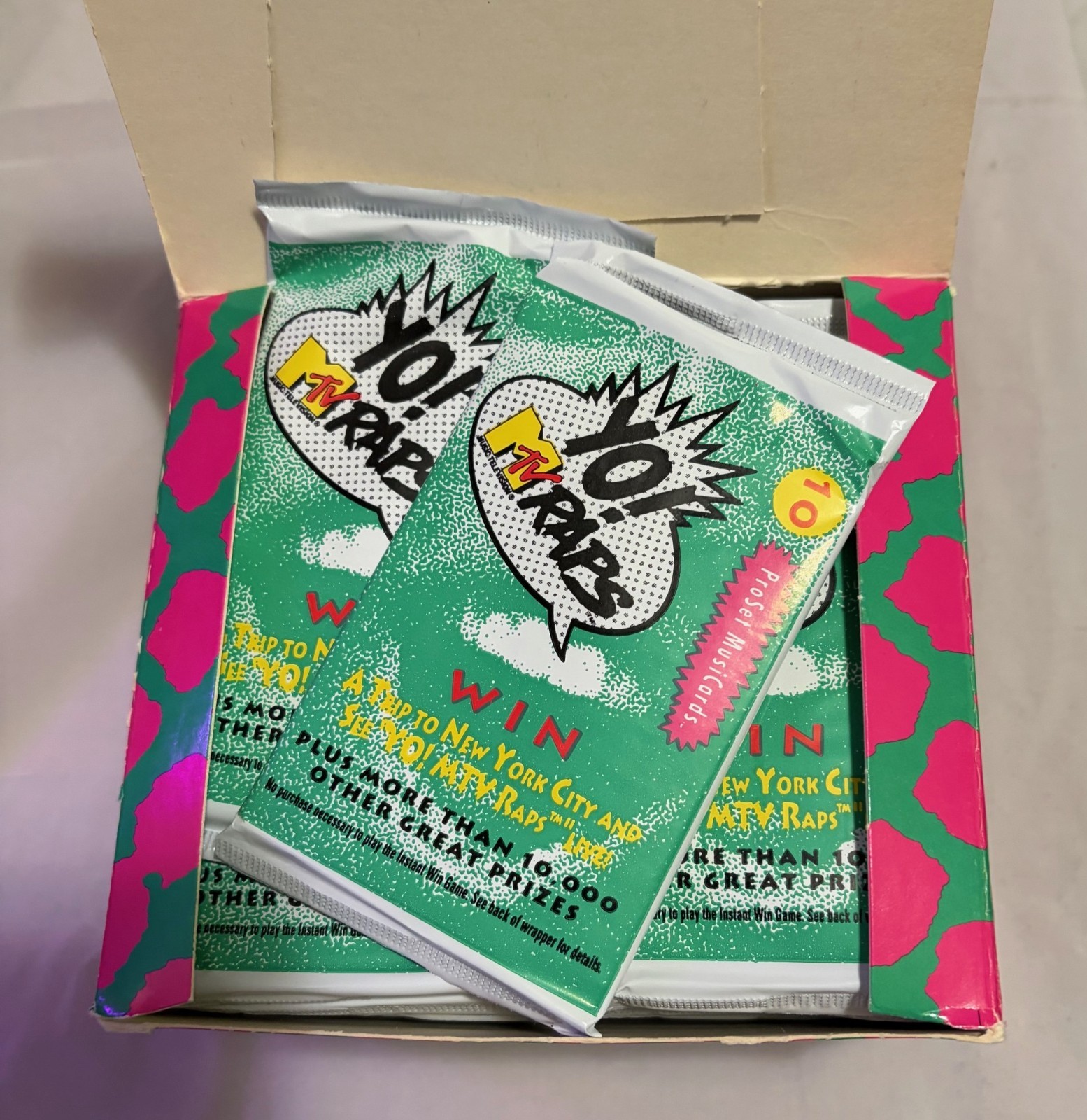 1991 Pro Set Yo MTV Raps MusiCards Serie 1 Scatola Sigillata 36 Confezioni LL Cool J Hammer