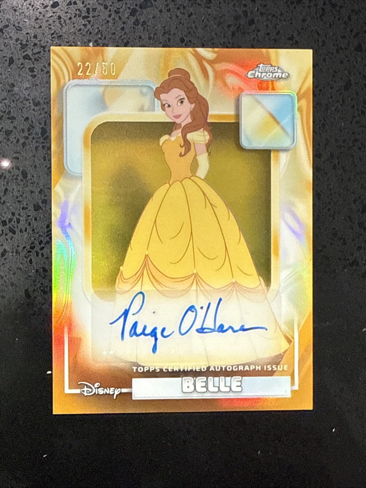 2026 Topps Chrome Disney Belle Auto Gold /50 Paige O'Hara Auto Bella e Bestia