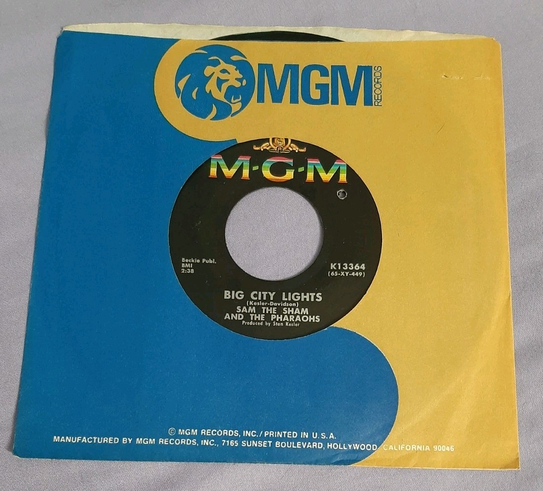 Sam The Sham And The Pharaohs 45 Ju Ju Hand / Big City Lights MGM K13364 vg+
