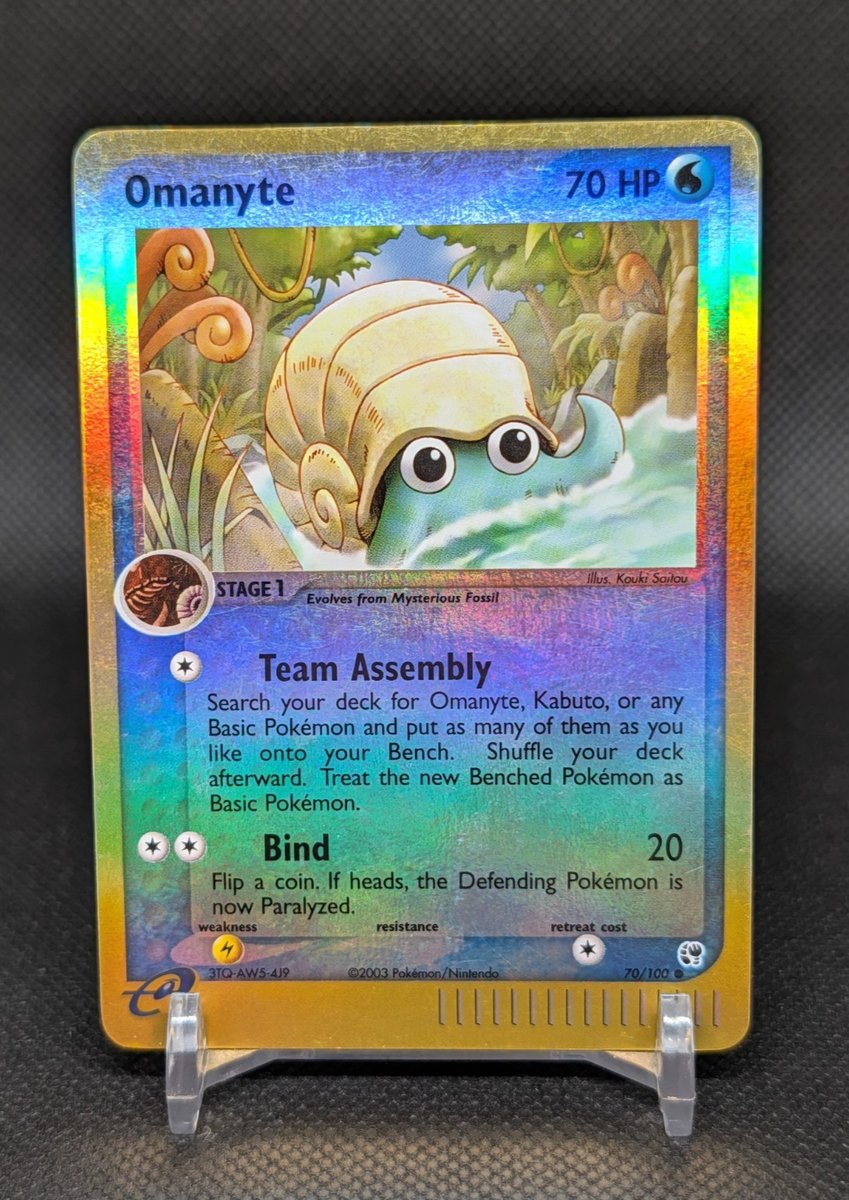 Omanyte 70/100 Reverse Holo Sandstorm 2003 Pokemon