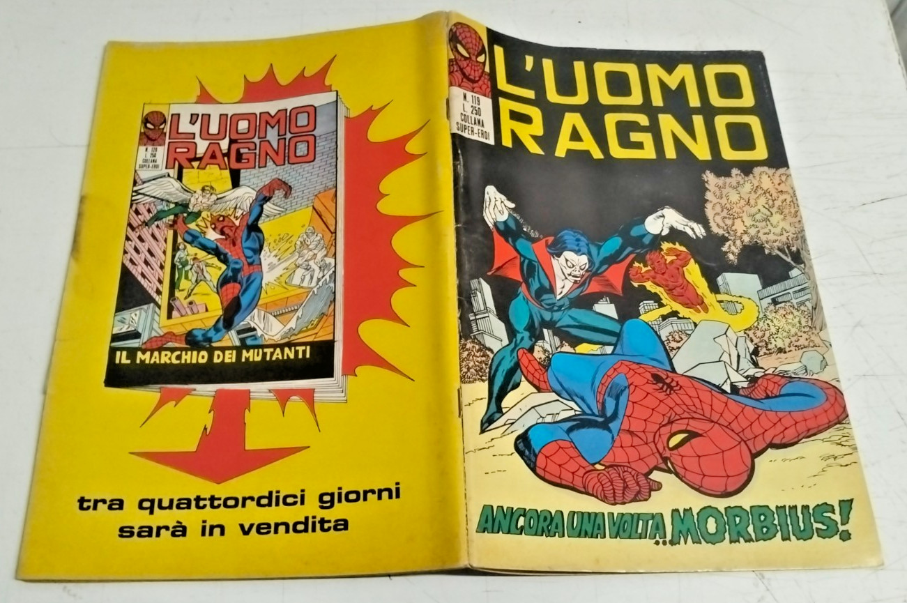 SPIDERMAN-UOMO RAGNO CORNO # 119-ANCORA UNA VOLTA ,MORBIUS-1974- OTTIMO -NO RESO