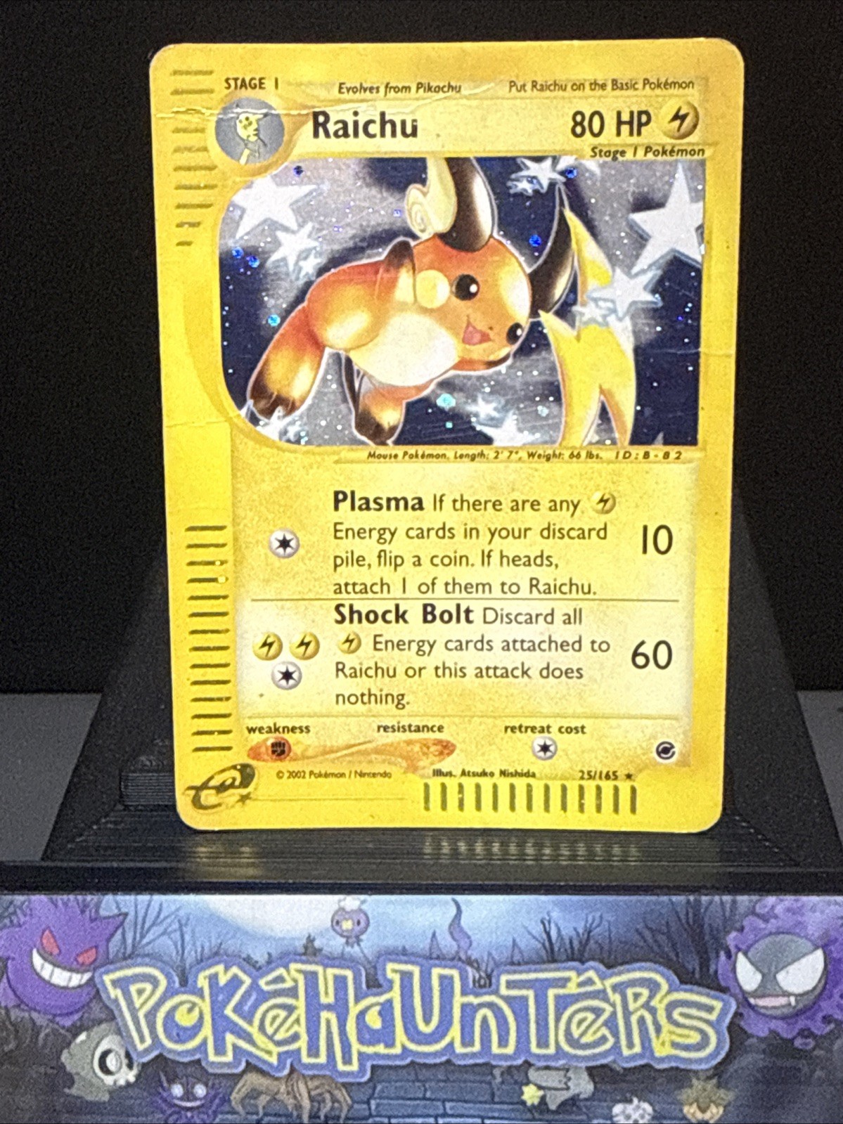 Pokemon Card Raichu 25/165 Holo Rare Expedition Base Set Played