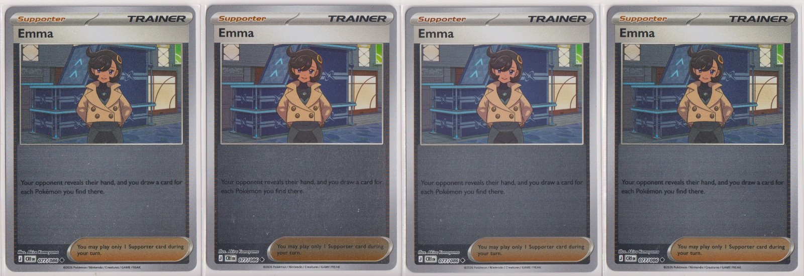 Pokemon Emma 077/086 Me04: Chaos Rising Reverse Holo X4 Playset
