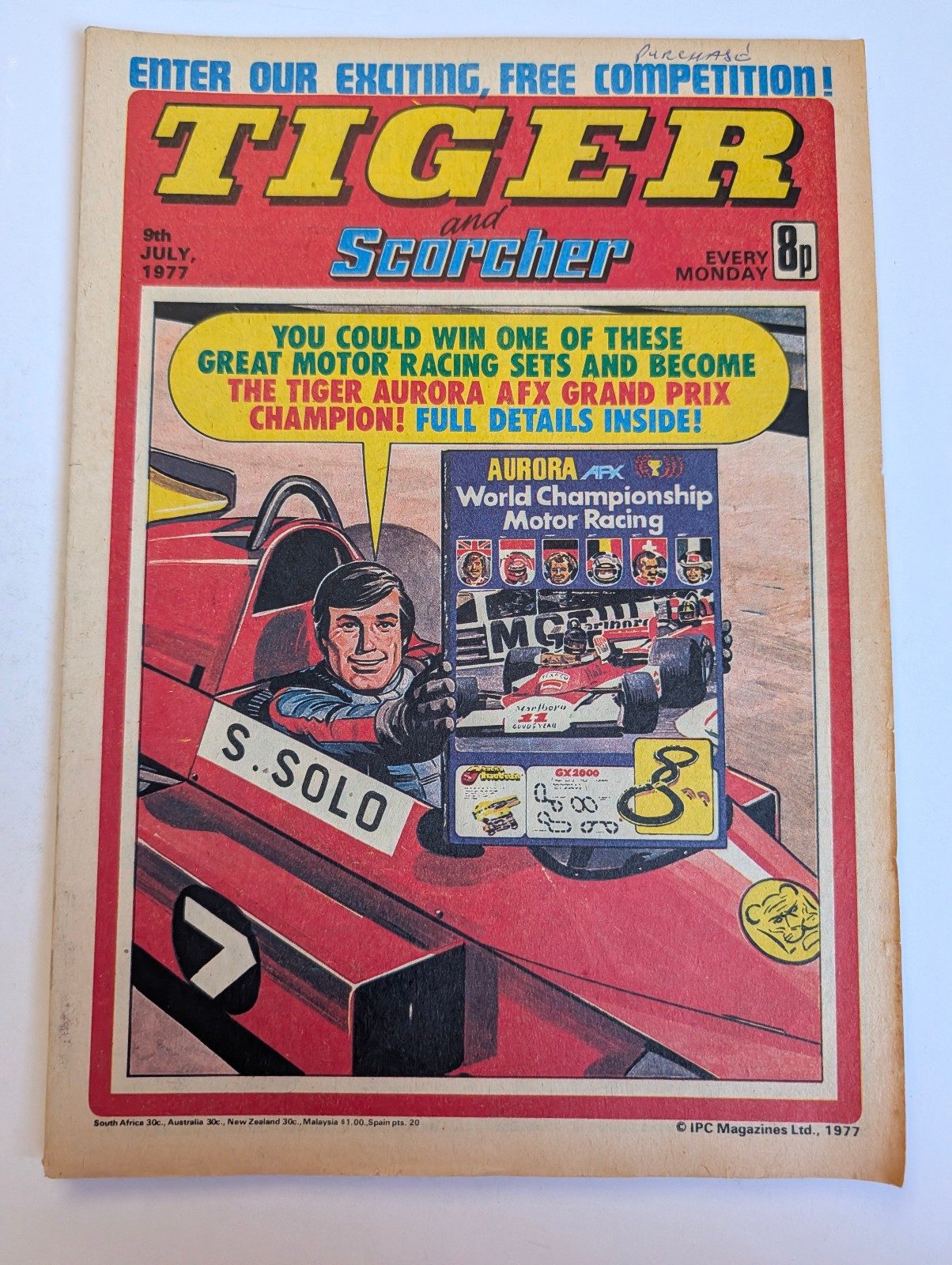 Tiger and Scorcher Comic 9th July 1977, IPC Magazines Ltd.