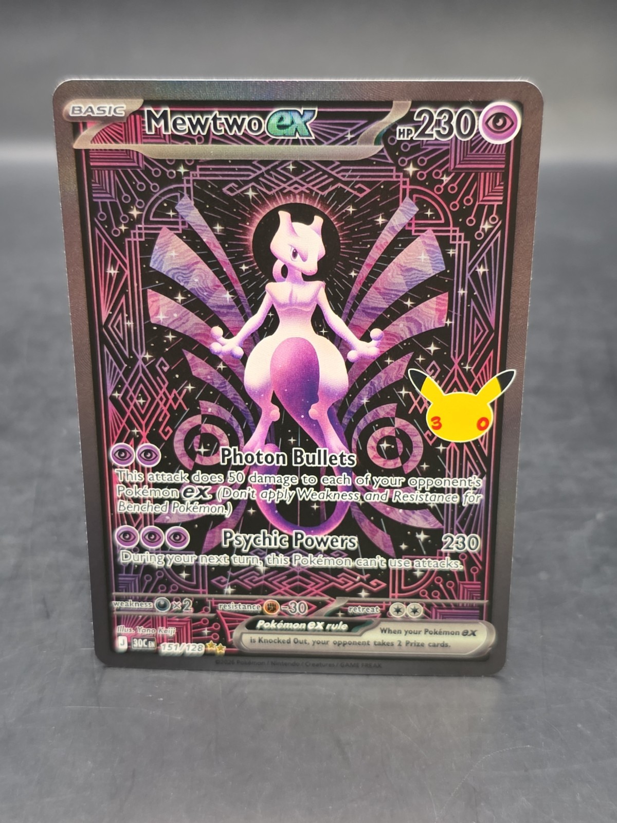 30th Anniversary Celebration Mewtwo EX Special Illustration Rare SIR NM 151/128