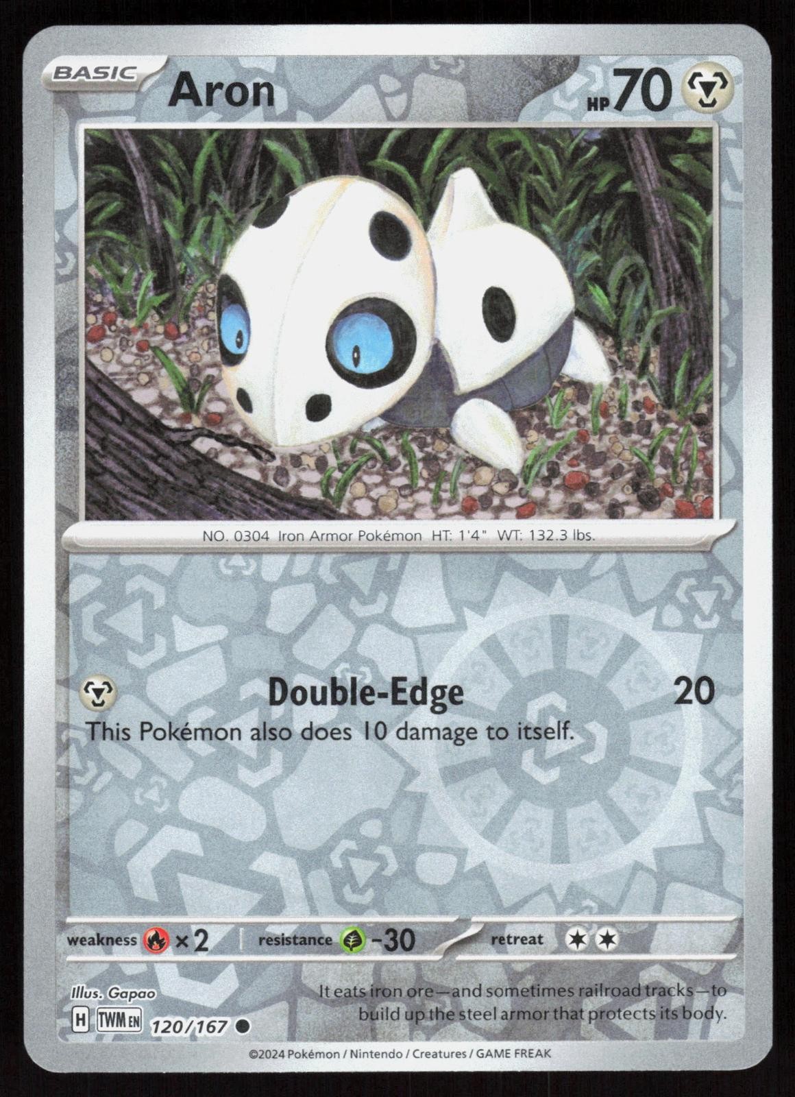 Twilight Masquerade Aron 120/167 Pokemon comune Reverse Holo quasi nuovo/m