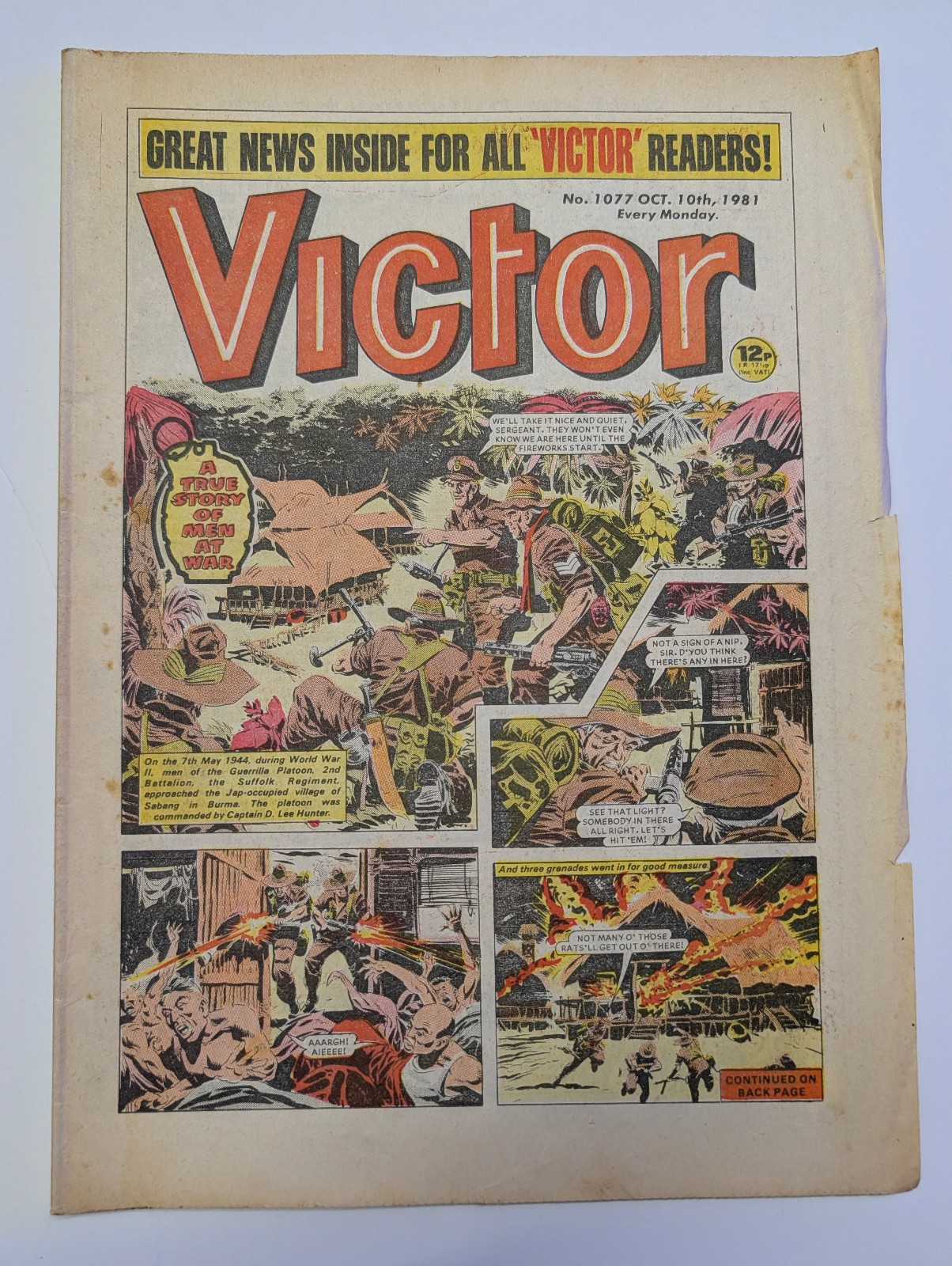 The Victor Comic, No 1077, October 10th 1981.