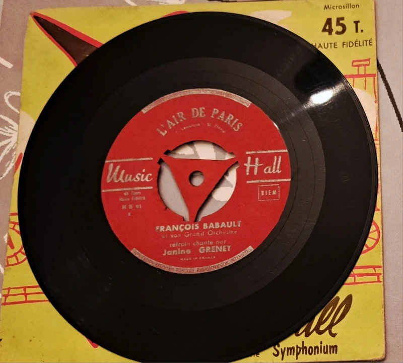 Vinyle Collector 45T "L’air de Paris"  Babault & Grenet Music-Hall rétro chic