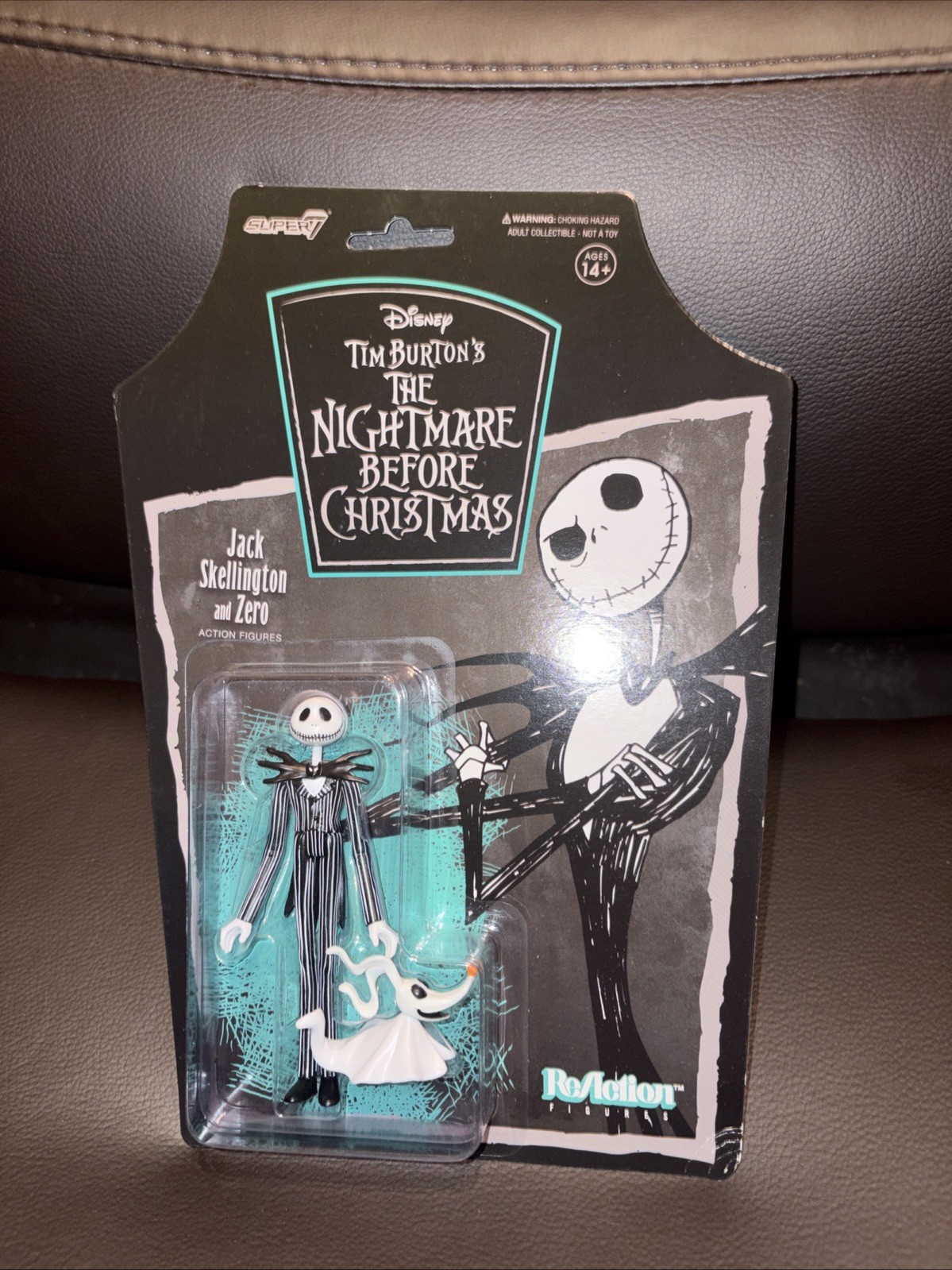 Modellino Nightmare Before Christmas Jack Skellington & Zero ReAction Super7 raro