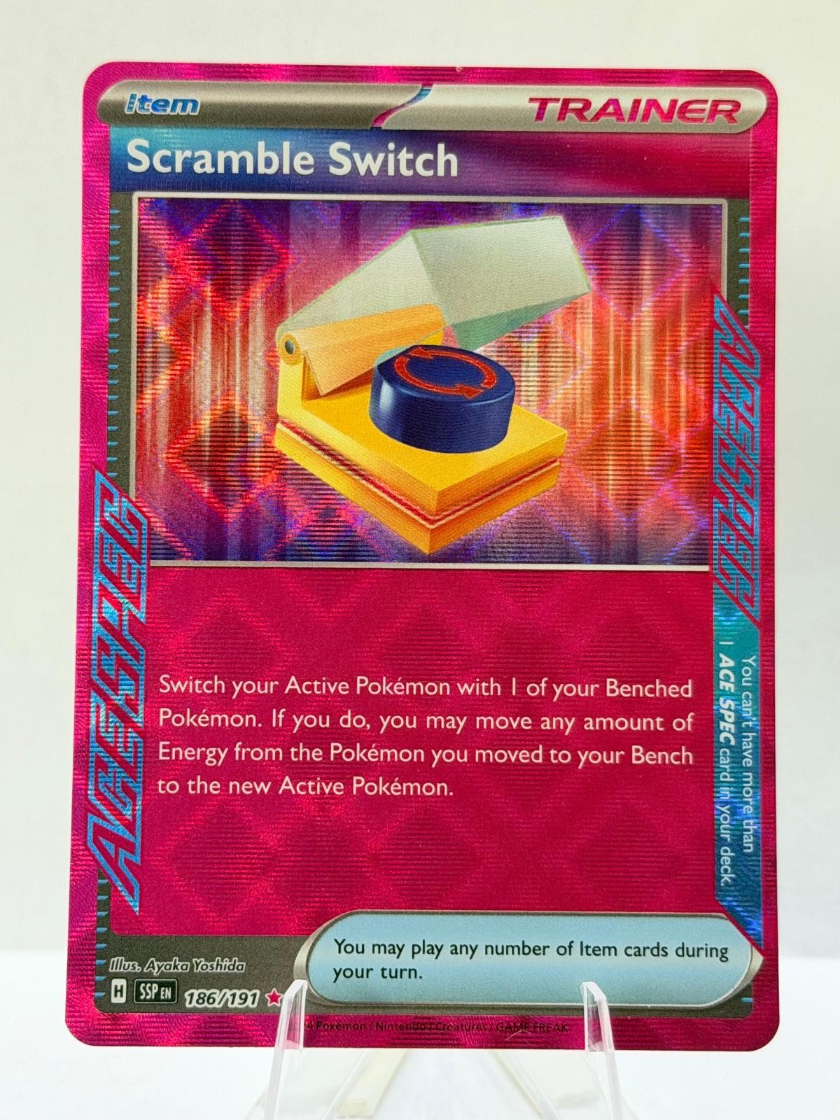 Scramble Switch 186/191 ACE SPEC Scintille Urgenti Pokemon Holo leggermente giocato