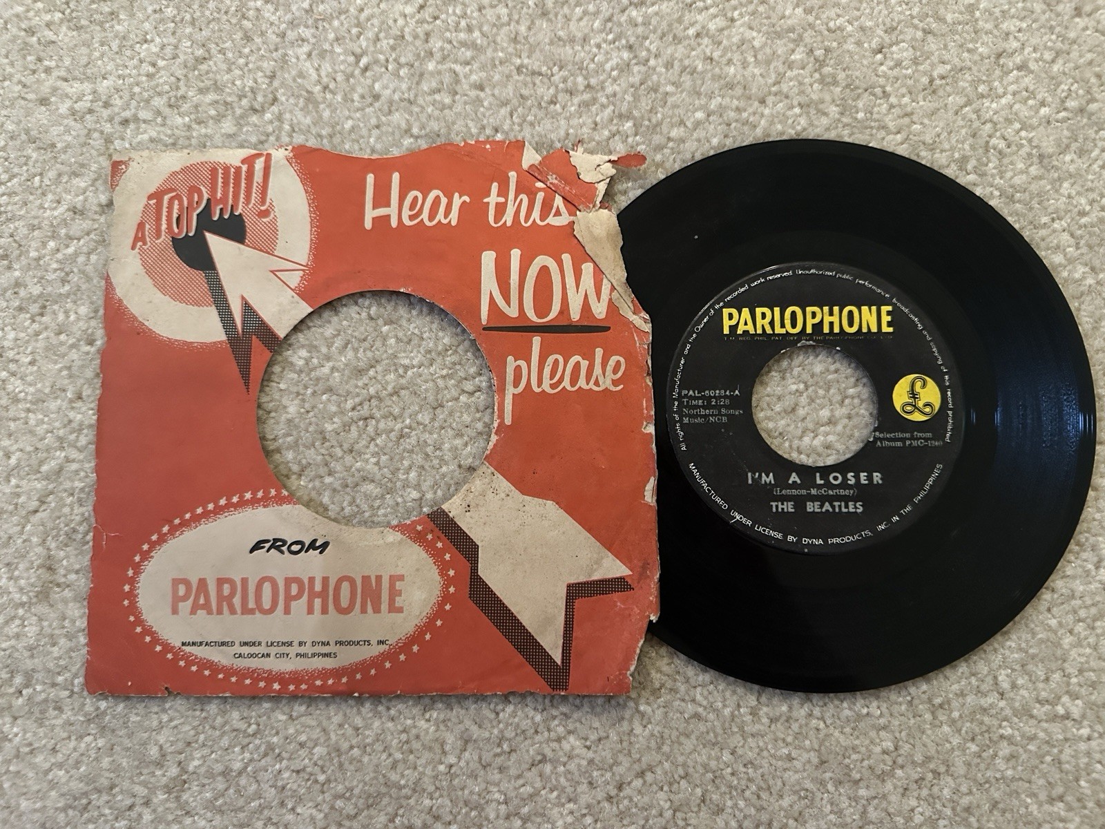 The Beatles 45 rpm Philippines 7" Im A Loser