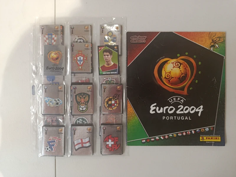 2004 Panini Euro 2004 Set Completo + Album Vuoto 100% Originale Ronaldo RC