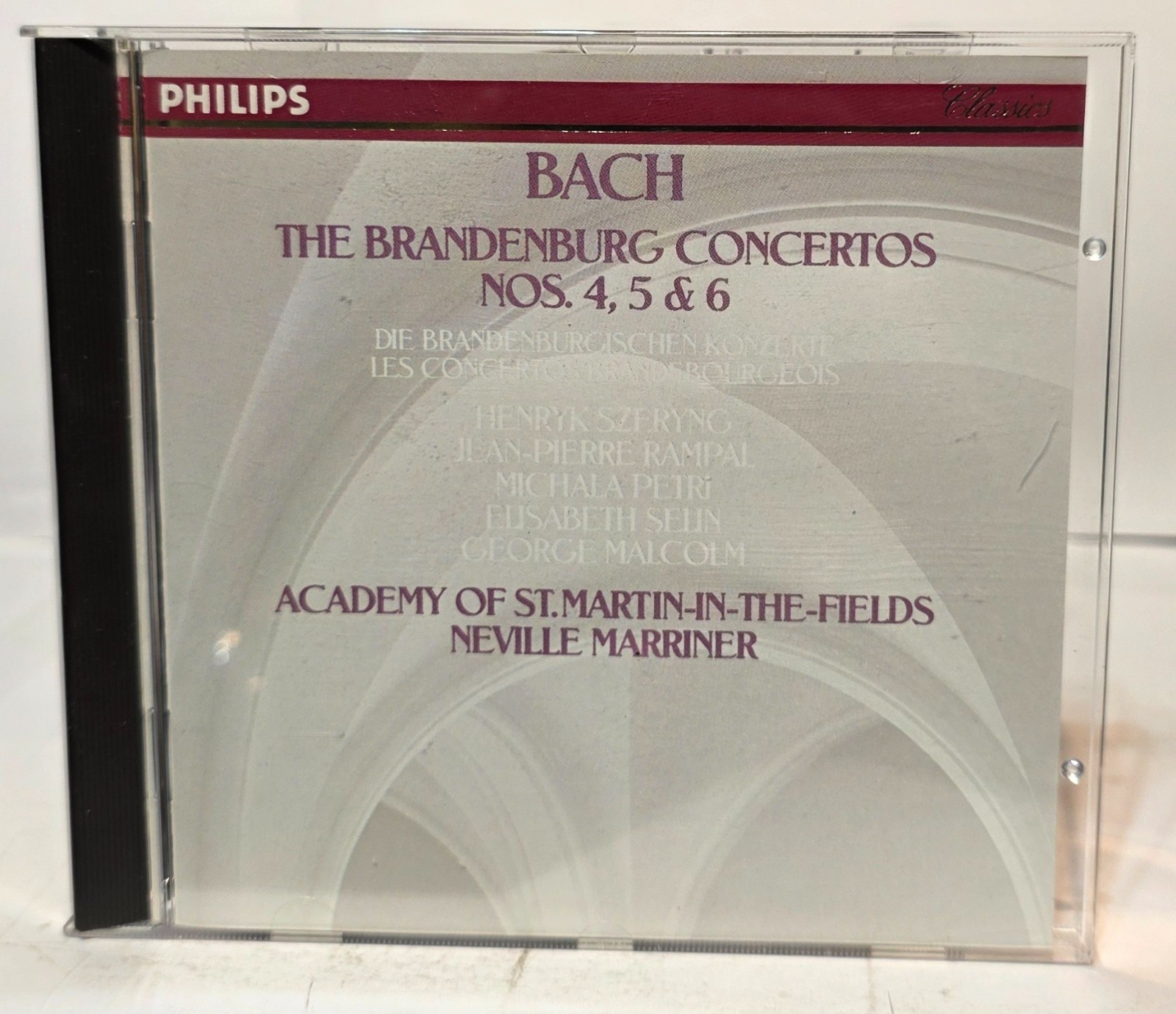 Bach:  THE BRANDENBURG CONCERTOS NOS. 4 5 & 6 MARRINER CD  NICE !