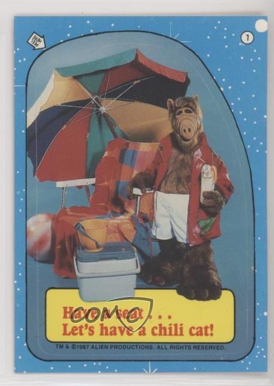 Adesivi Topps Alf Serie 1 1987 Avere un postoFacciamo un gatto peperoncino! #7 ut4