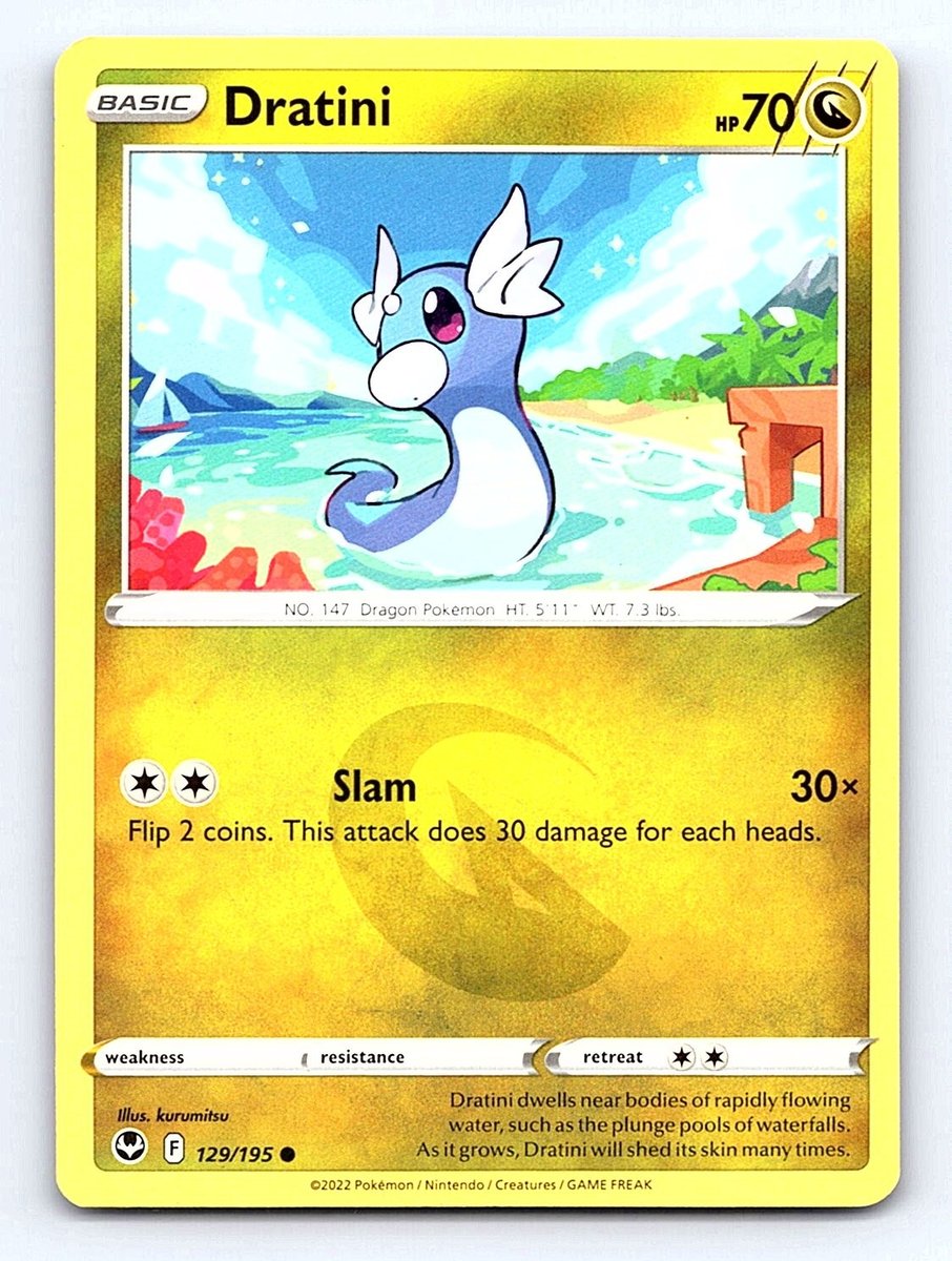 Dratini 129/195 Pokemon Tempesta Argento Comune Giocato Leggermente
