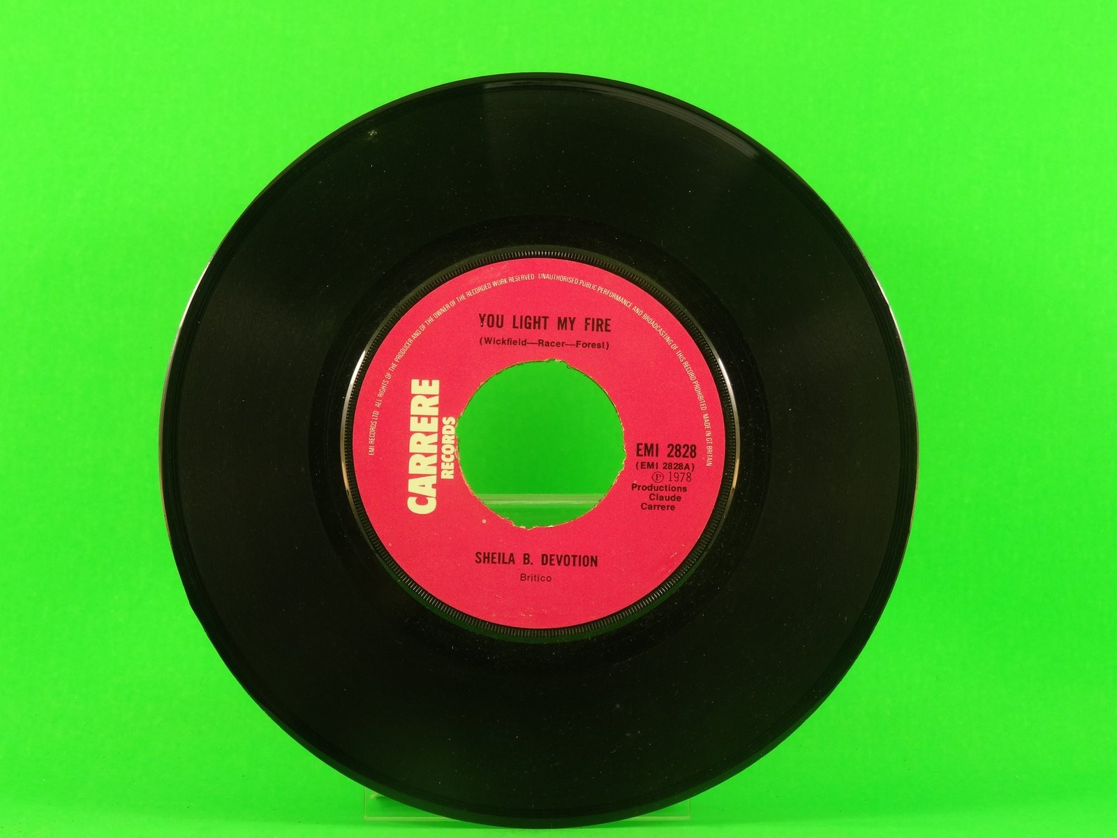 DEVOTION,SHEILA B. YOU LIGHT MY FIRE (plain sleeve) (137) 7" CARRERE