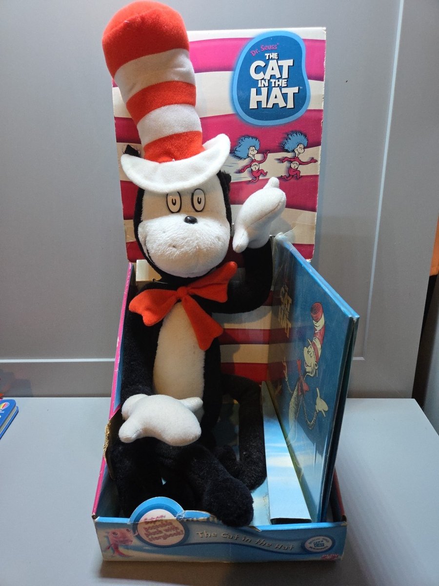 Vintage The Cat In The Hat Dr. Seuss 16” Poseable Plush Official Movie 2003 Box