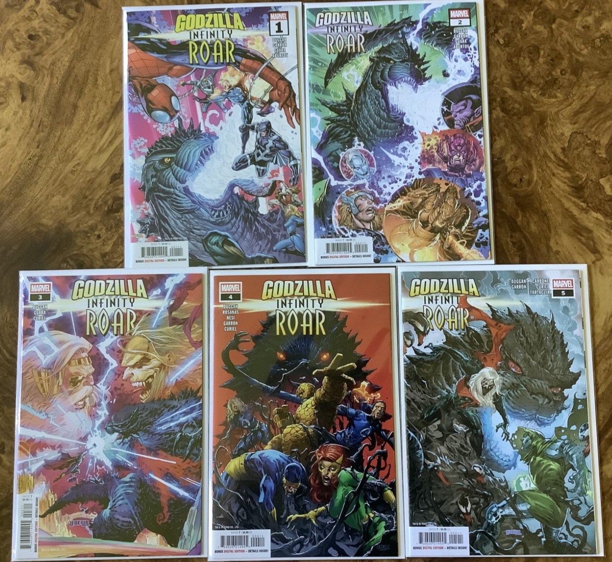 Godzilla Infinity Roar 1-5 VF/NM Full Series Dr Doom Spider-Man Venom Knull