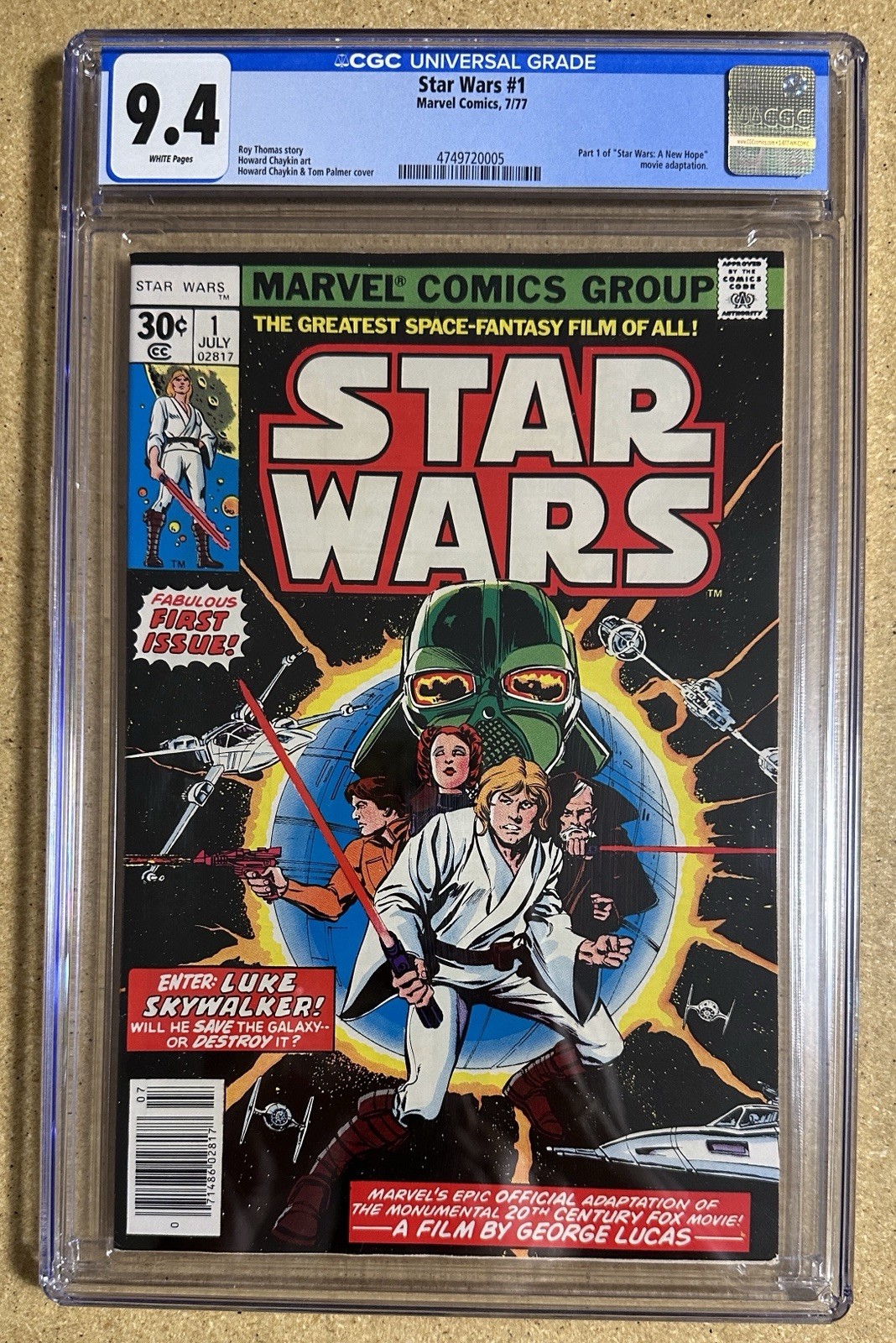 Star Wars #1 CGC 9.4 Marvel Comics 1977 pagine bianche