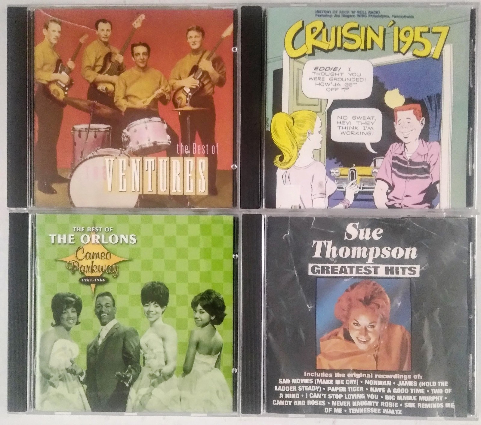 The Ventures The Orlons Sue Thompson Cruisin' 1957 4-CD Oldies Surf Rock Lot