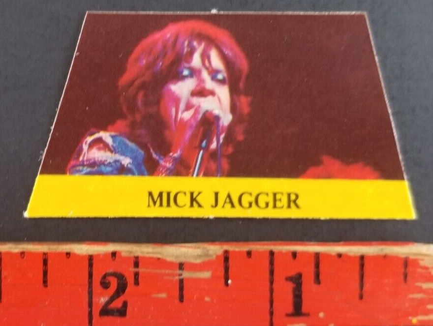 Carta adesiva pop star vintage 1972 Mick Jagger Rolling Stones Monty Gum (NM)