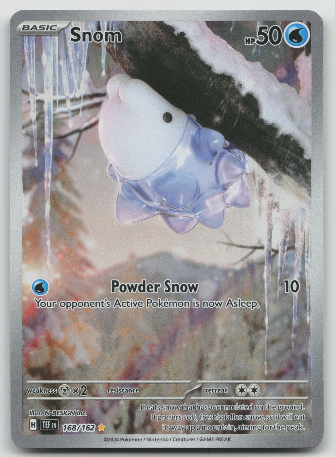 Pokémon TCG Snom 168/162 SV05 Illustrazione Forze Temporali Raro quasi nuovo