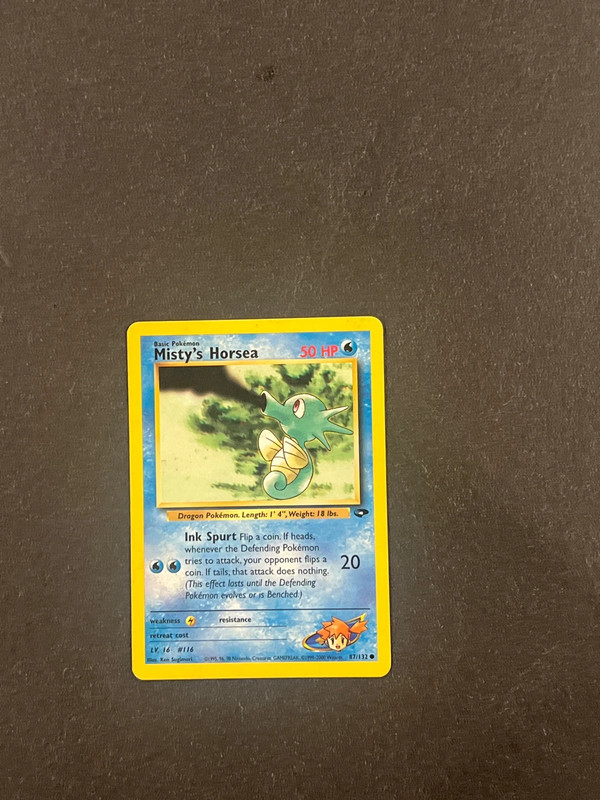 Carta Pokémon Misty’s Horsea serie Gym Challenge
