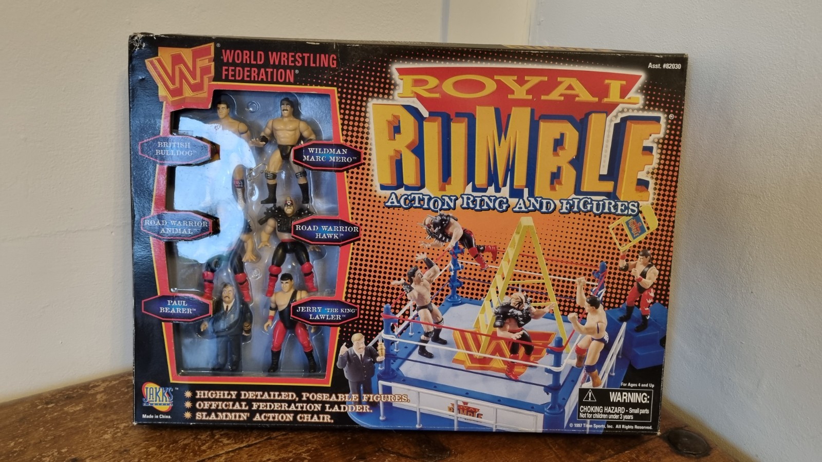 Rare Jakks Pacific 1997 WWF Royal Rumble Playset Complete In Box 