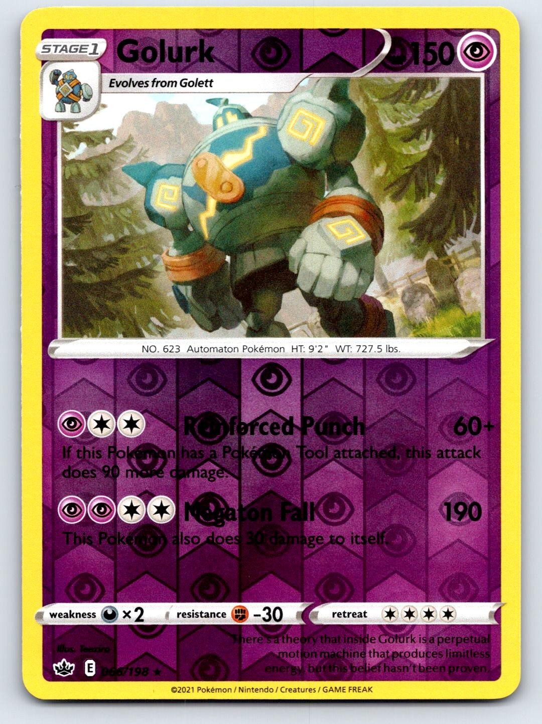 Golurk 066/198 Raro Regno Ghiacciante Pokemon Reverse Holo