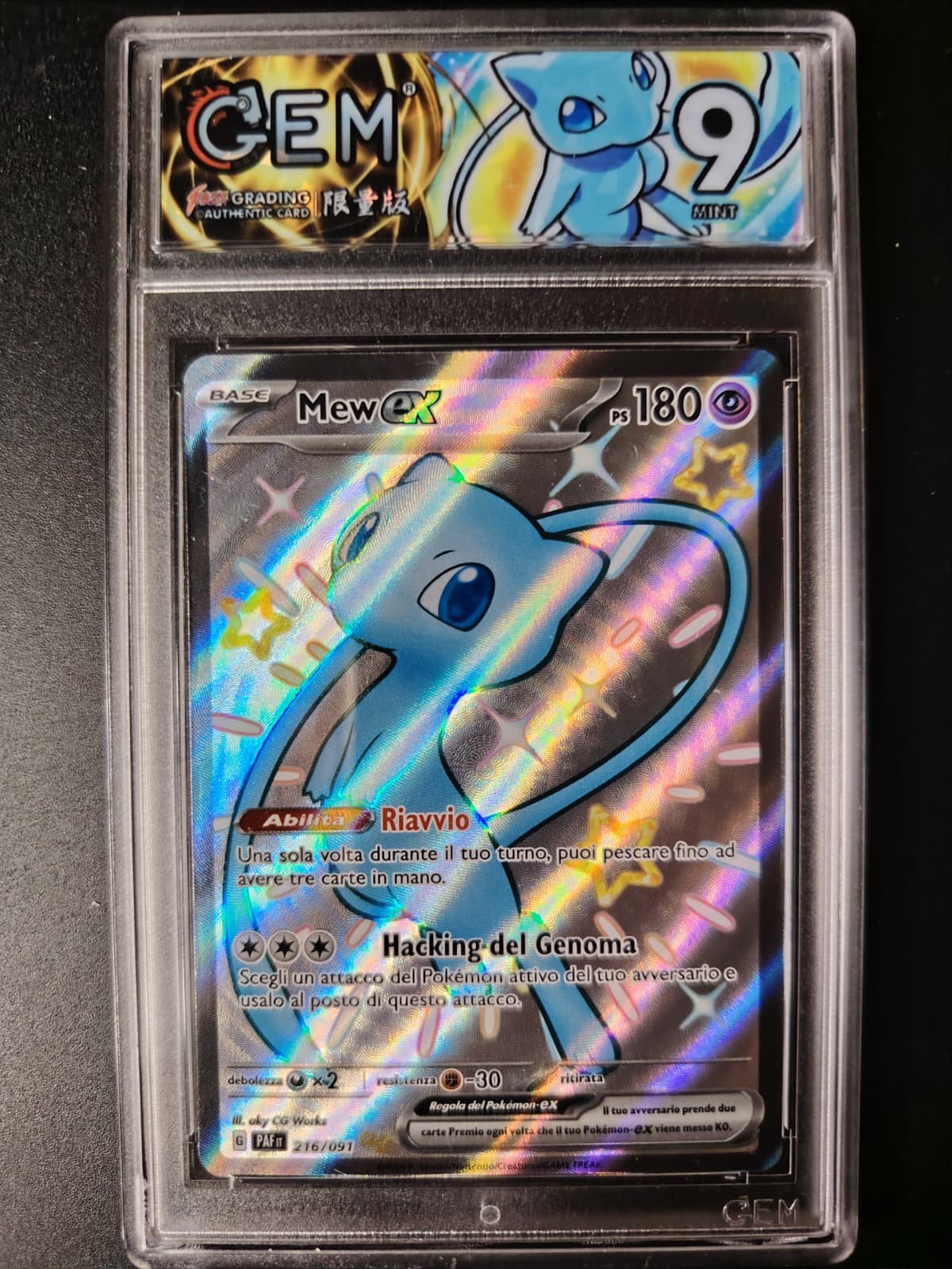 Pokemon Carta Mew Shiny 216 Destino di Paldea Gradata ITALIANO GEM 9 no BGS PSA
