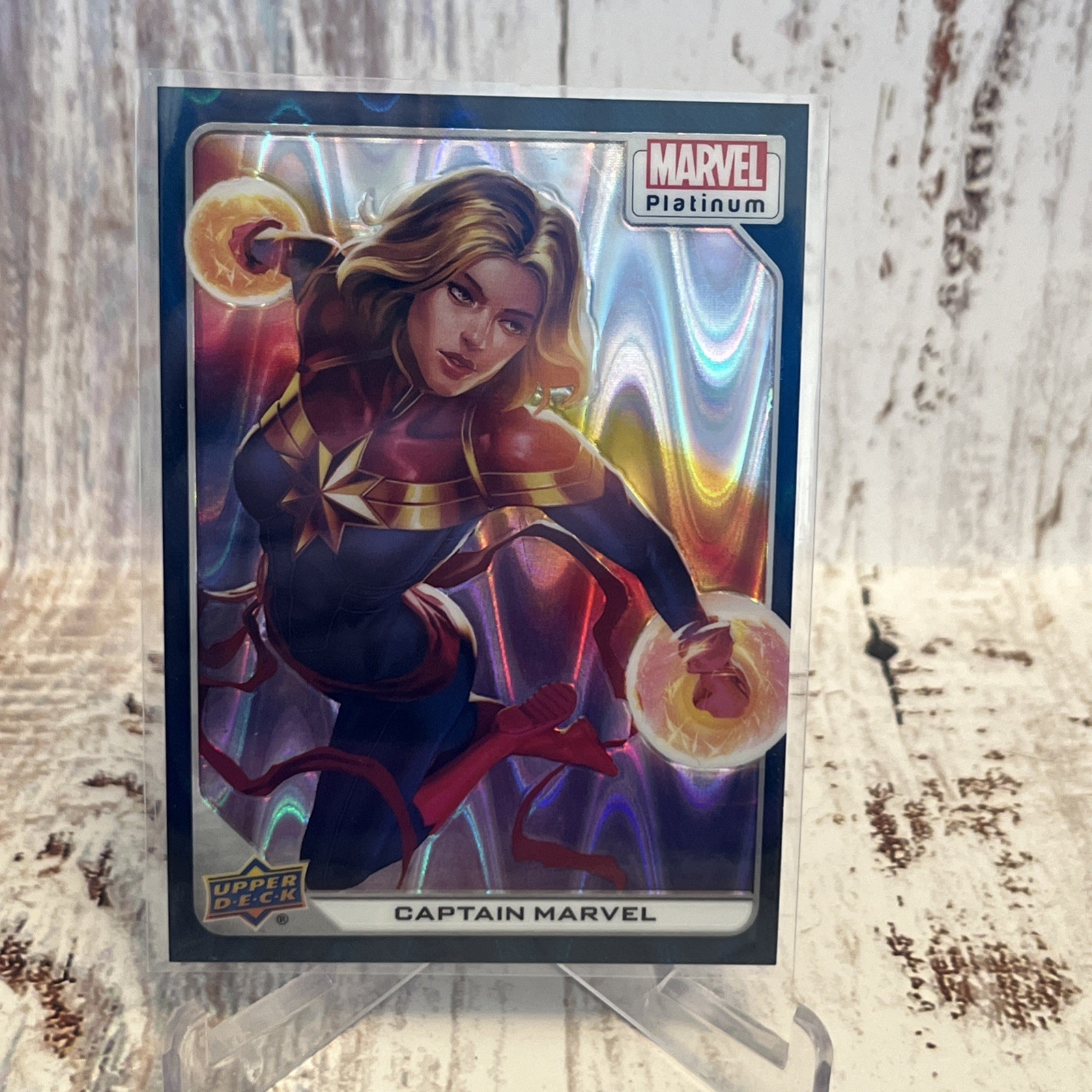 2023 Upper Deck Marvel Platinum Teal Wave /799 Captain Marvel #15 16vz