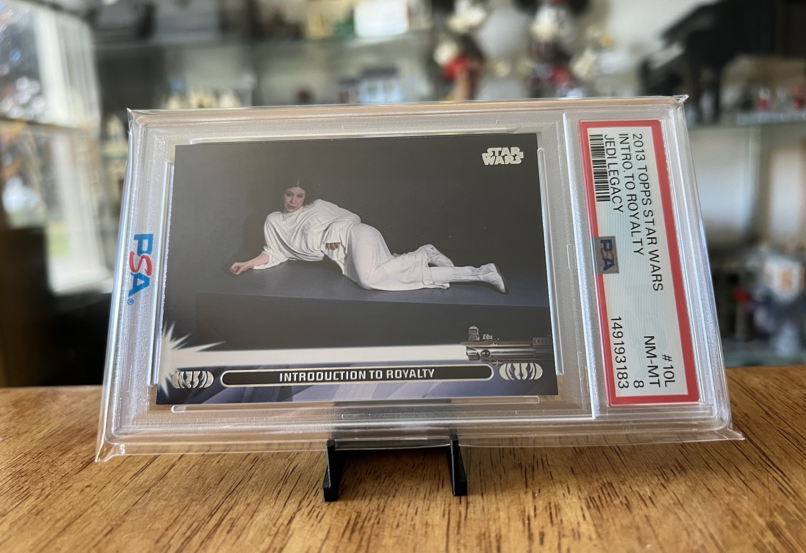 2013 Star Wars Jedi Legacy #10L Principessa Leia PSA 9 Carrie Fisher sdraiata