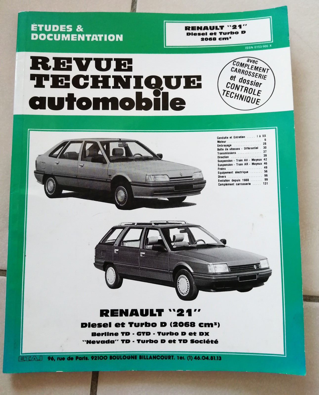 Revue technique automobile Renault 211 Diesel et turbo D