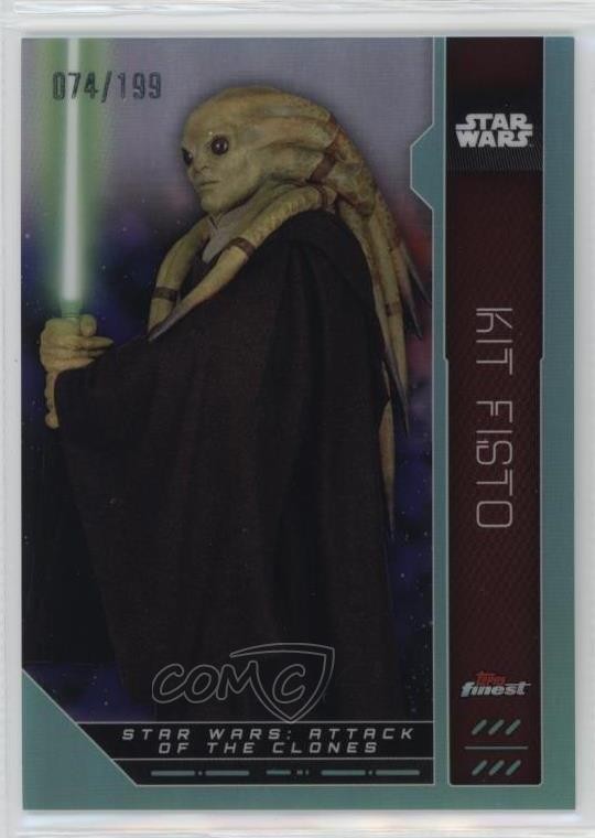 2023 Topps Finest Star Wars Aqua Refractor 74/199 Kit Fisto #FN-18 8vc