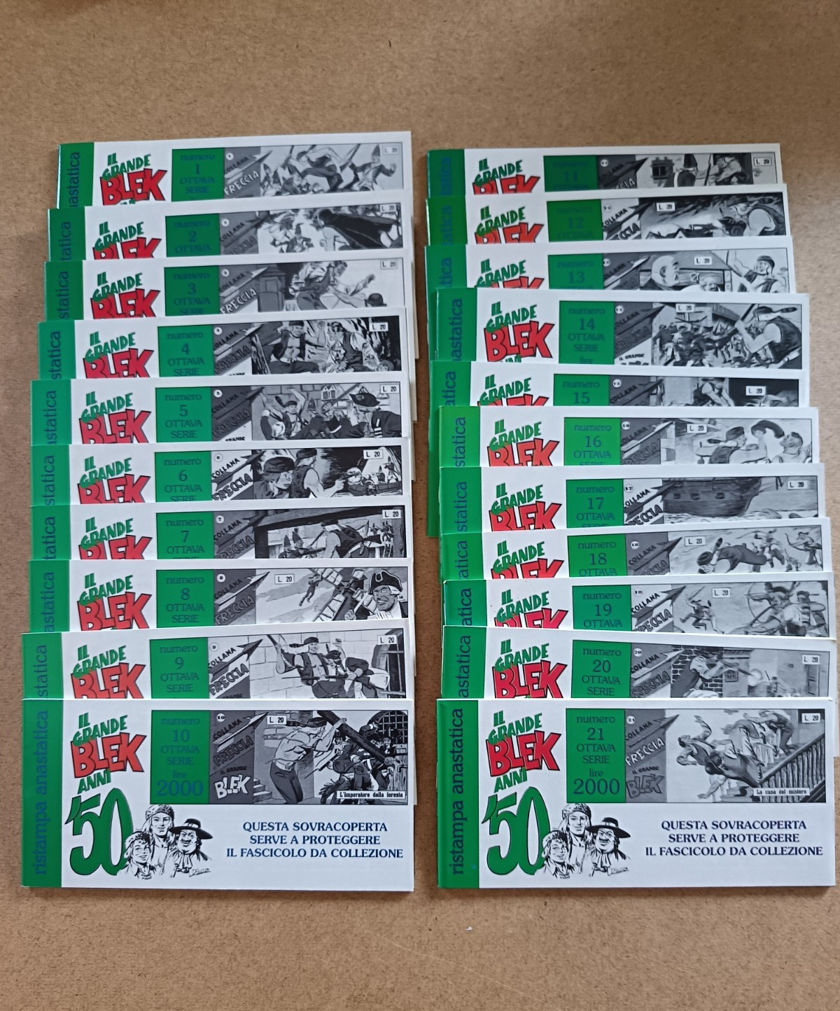 STRISCE IL GRANDE BLEK DARDO SERIE 8^ NUMERI 1 / 21 RISTAMPA ANASTATICA