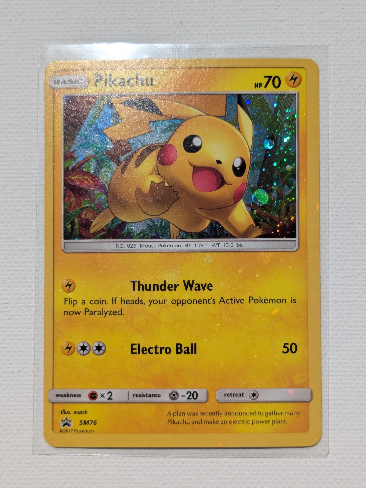 Pokemon Card Pikachu SM76 Black Star Promo Holo NM