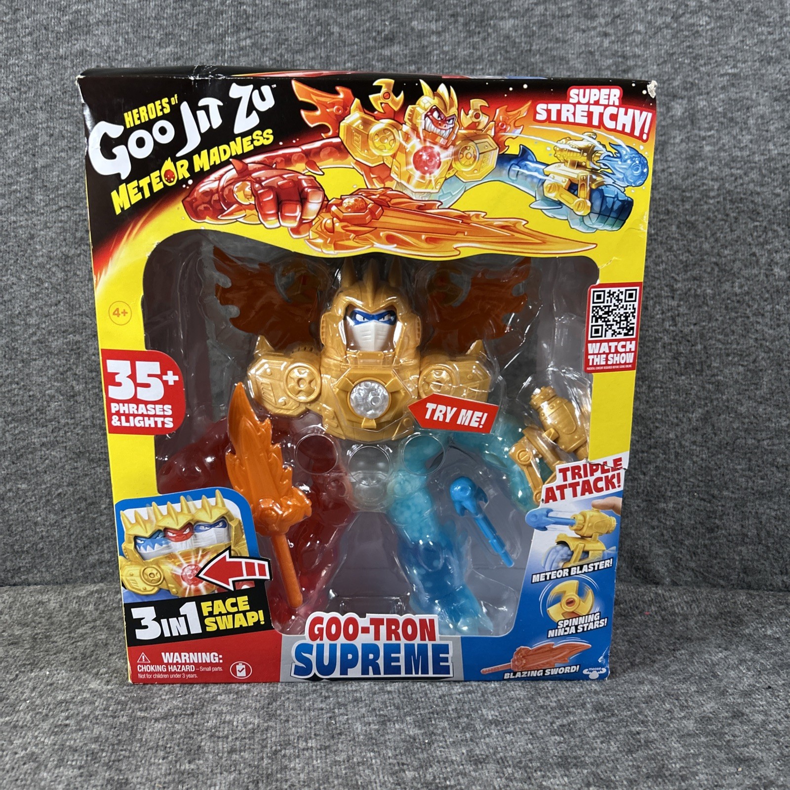Heroes of Goo Jit Zu Goo-Tron Supreme Supereroe Giocattolo Blazagon Pantaro Thras Nuovo con scatola