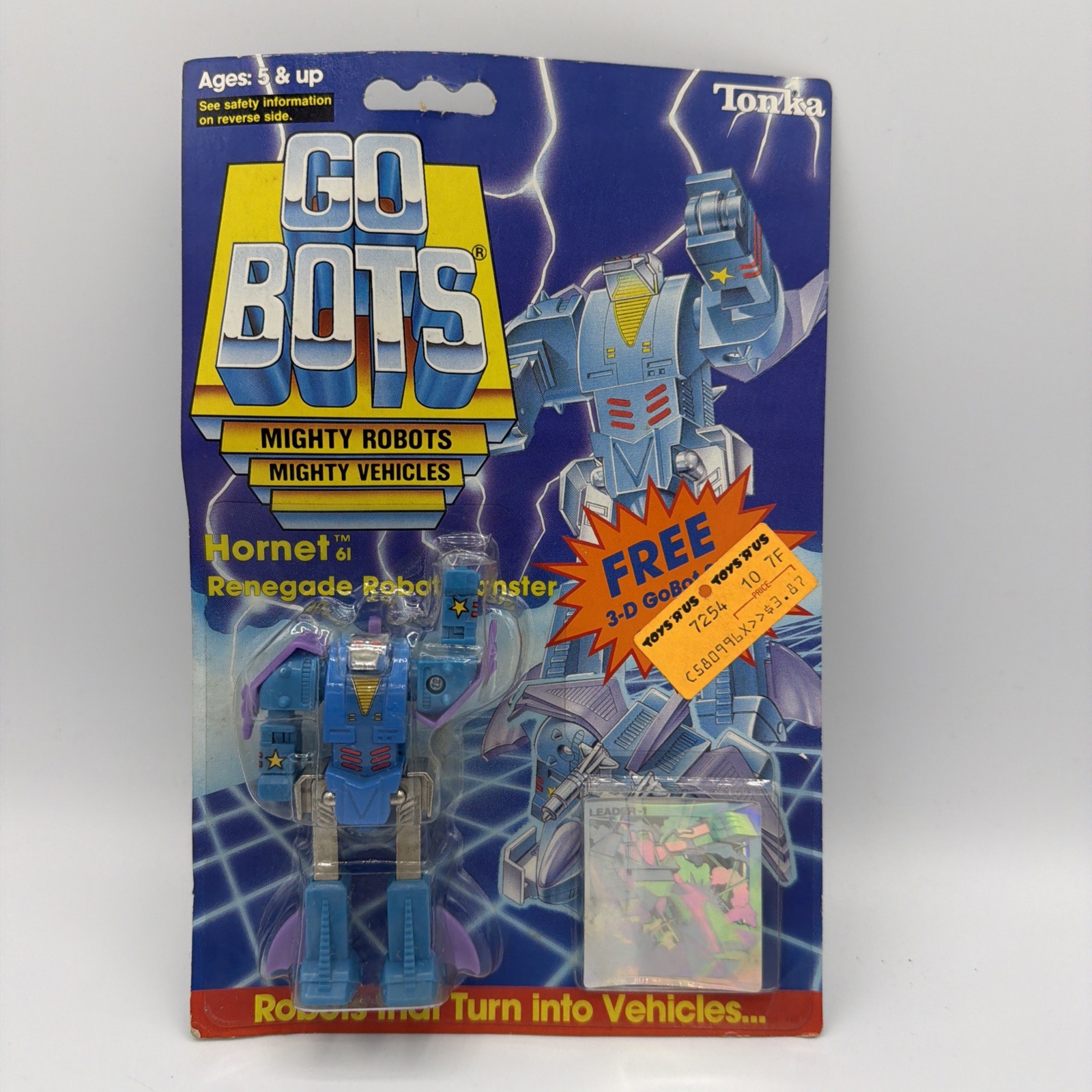 RARO 1985 Vintage Tonka Go Bots Hornet #61 Renegade Robot Monster Serie 3 NOS 