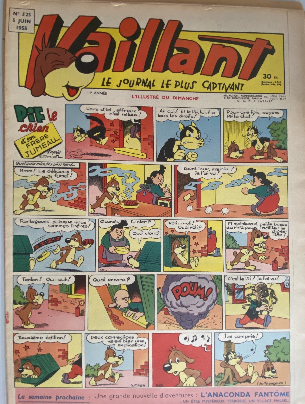 VAILLANT PIF LE CHIEN - PLACID ET MUZO Juin 1955 Album