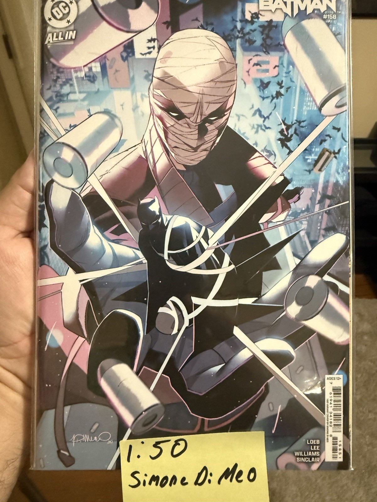 BATMAN #158 Simone Di Meo 1:50 VARIANTE Jeph Loeb Jim Lee 2025 quasi nuovo prima stampa