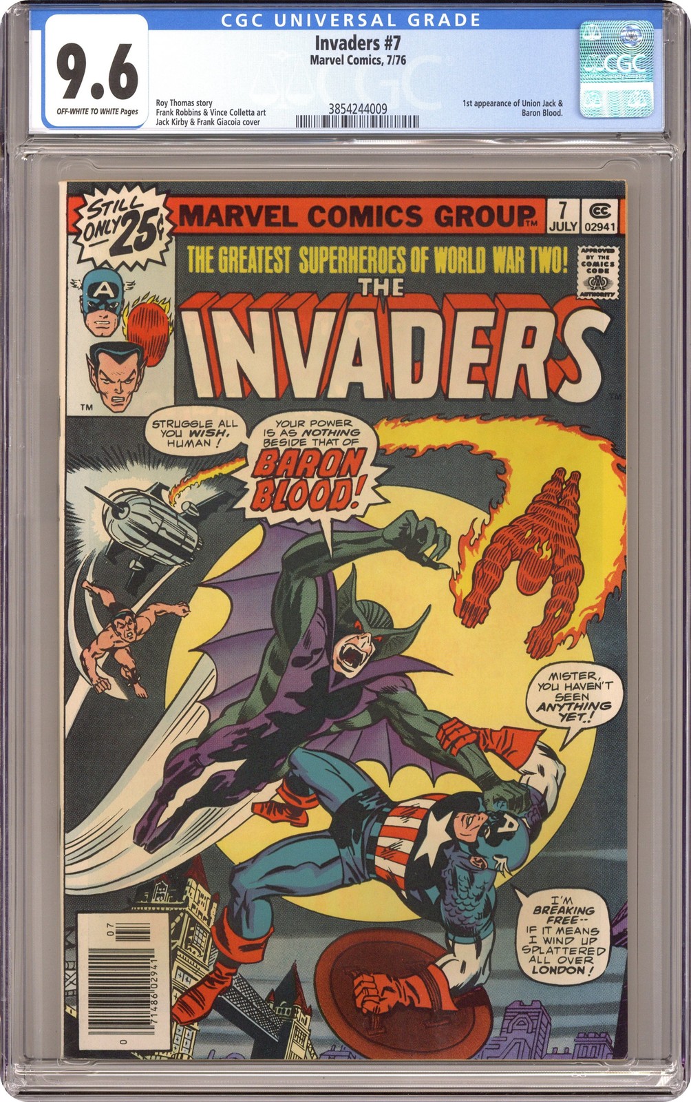 Invaders #7 CGC 9.6 1976 3854244009 1st app. Baron Blood