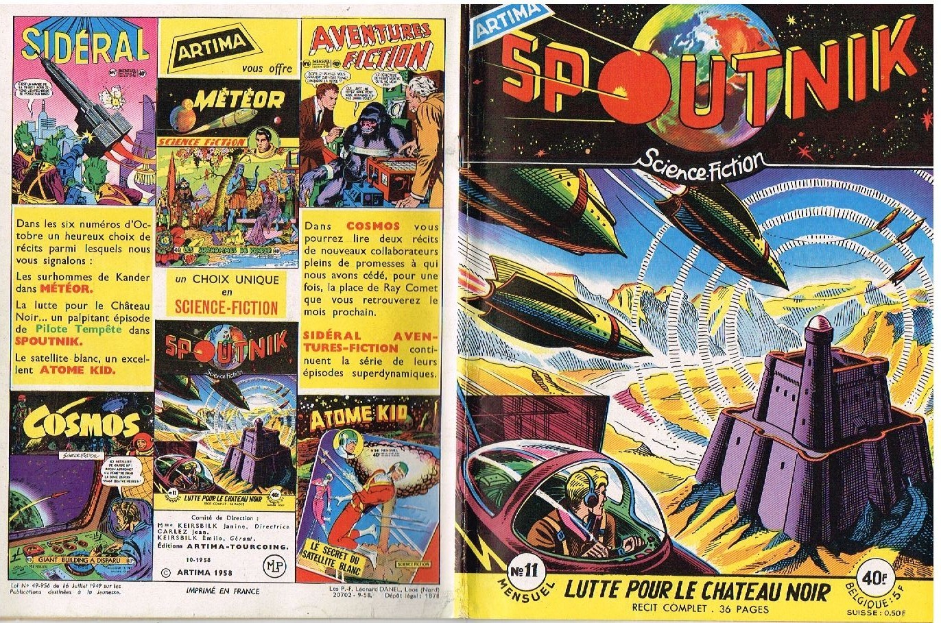 SPOUTNIK numéro 11   ARTIMA 1958 TBE