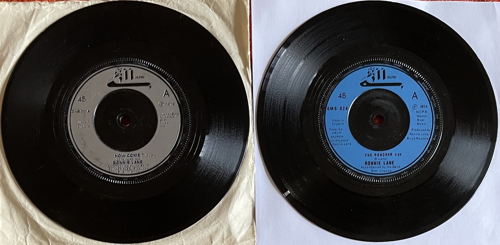 Ronnie Lane - Two 7" Singles - How Come? / The Poacher