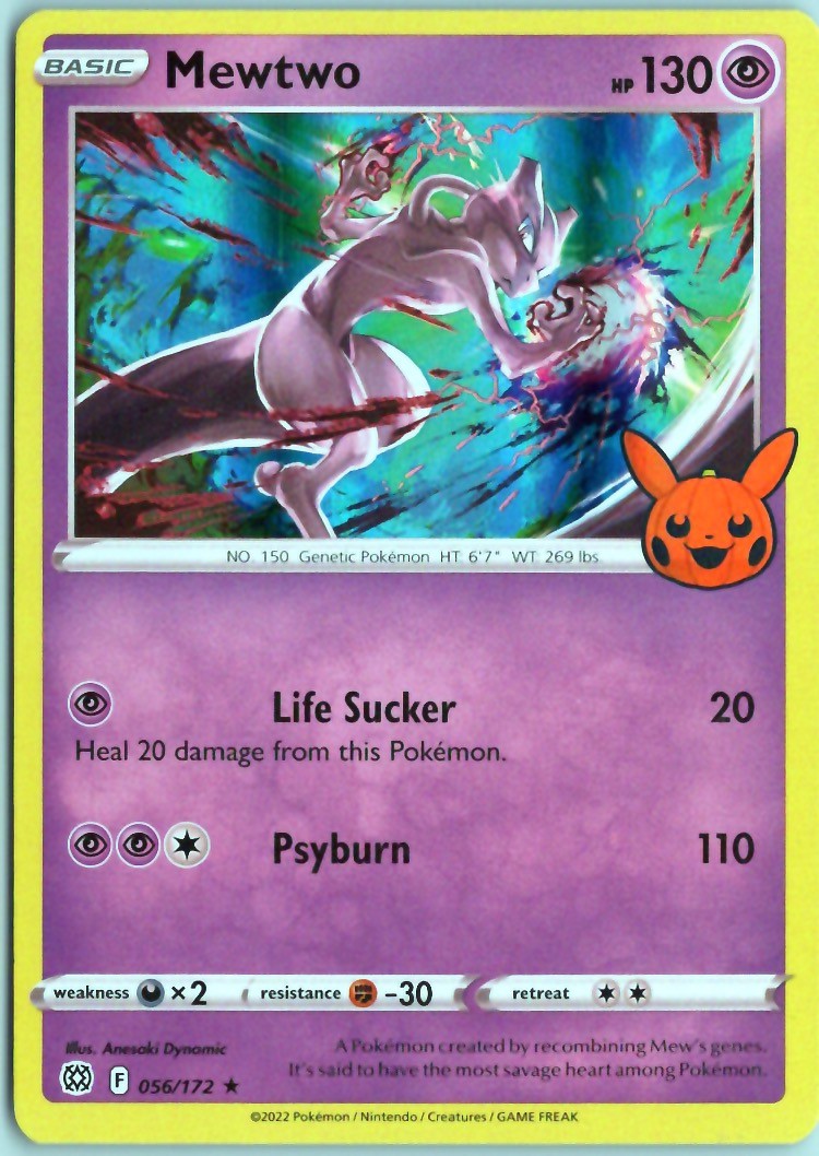 Mewtwo 056/172 Holo Promo Trucco o Scambio BOOster Pokemon Near Mint