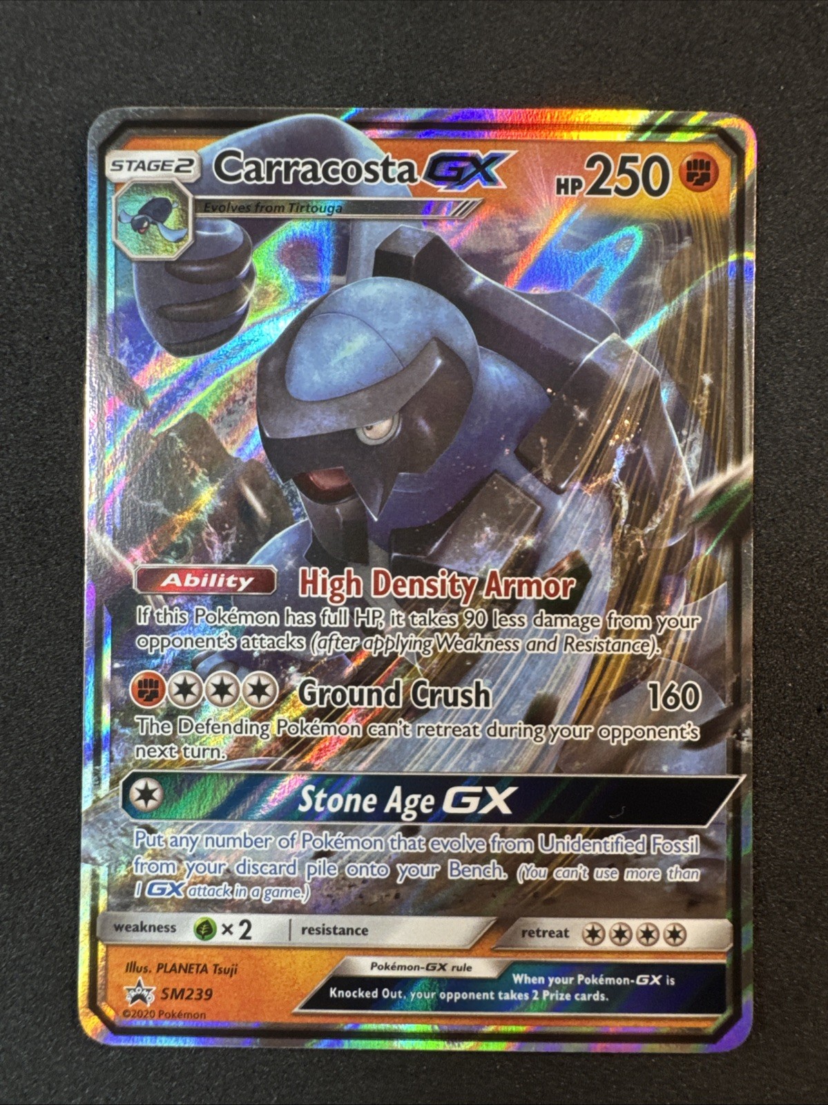 Pokemon promozionale Carracosta GX SM239 Sm Holo Sole e Luna Stella Nera