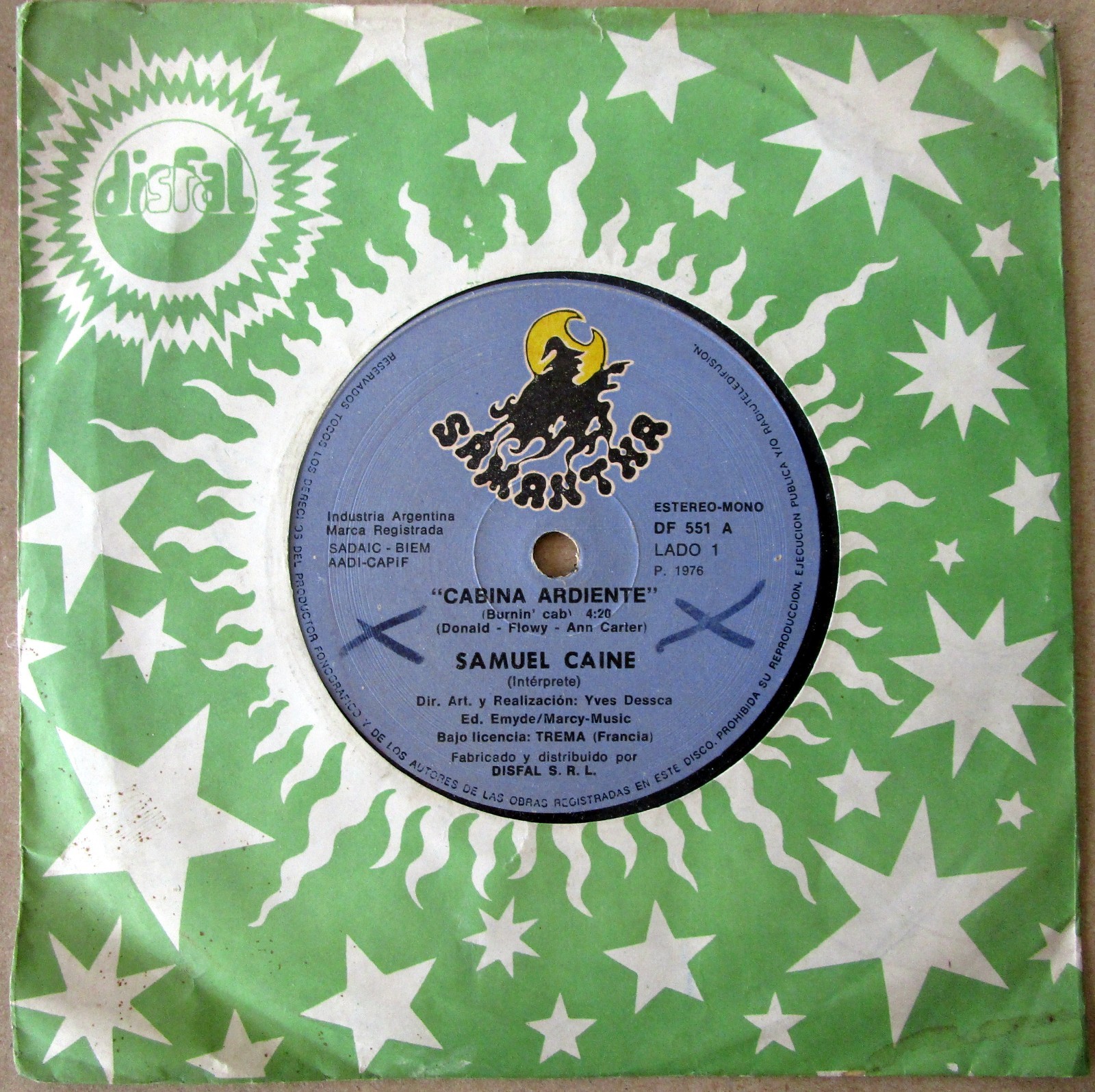 SAMUEL CAINE 7" Burnin' Cab TOP MODERN SOUL FUNK 1976 Southamerica Pressing