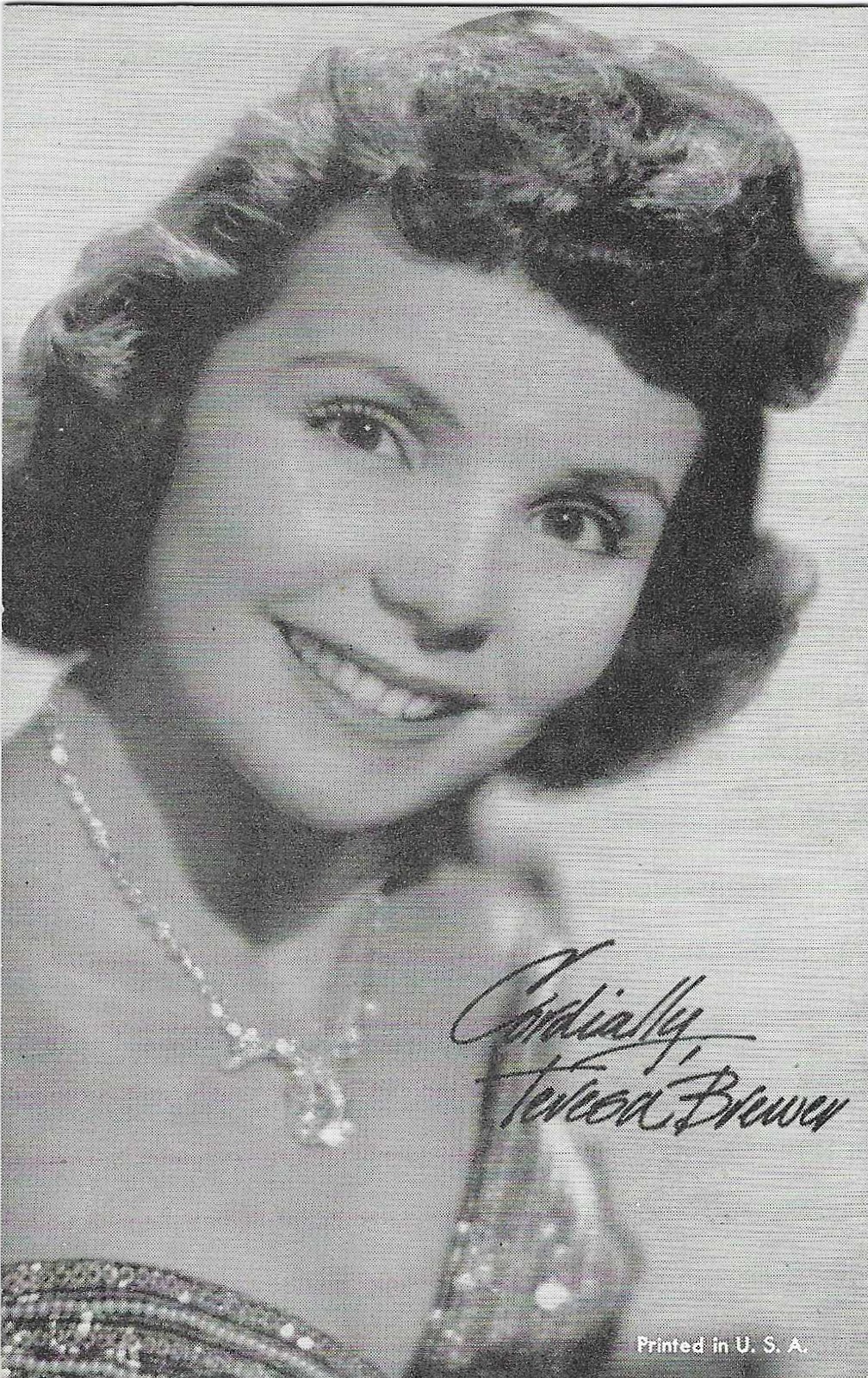 EXHIBIT CO. ARCADE VOCALISTS CARD ANNI 50 TERESA BREWER!! RARA, CARTA POPOLARE!!