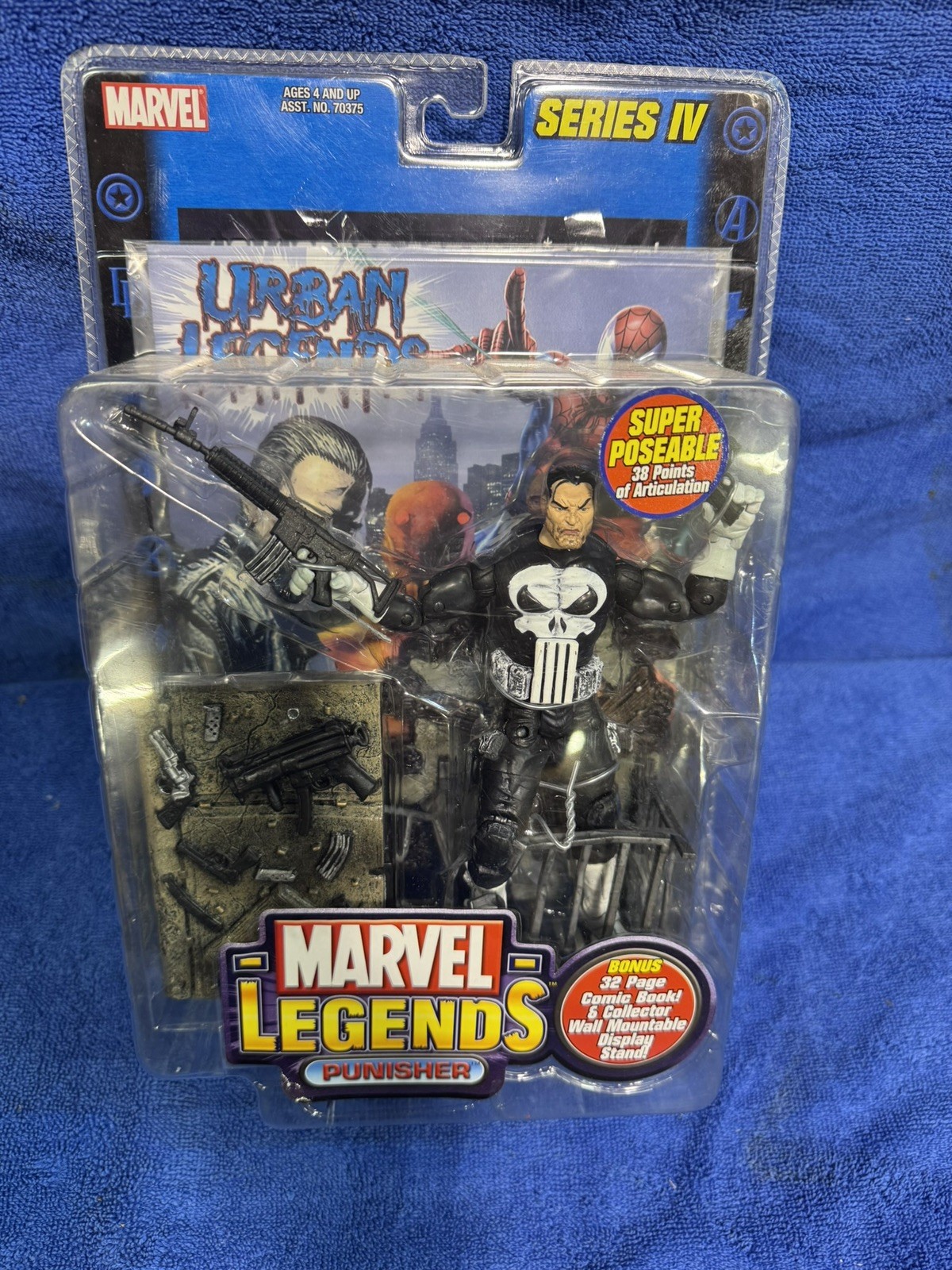 Marvel Legends Serie IV Il Punitore Figure 2003 Toy Biz Variante Poster Argento