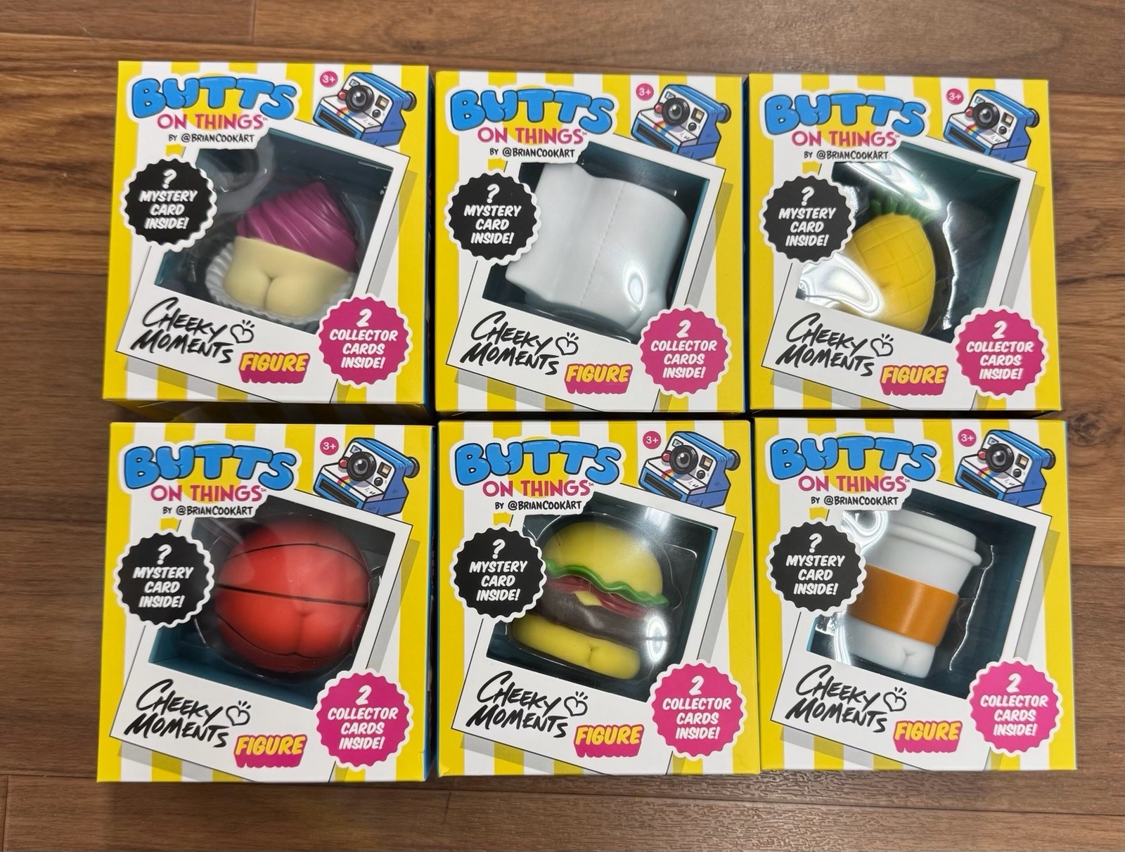 Butts On Things Cheeky Moments Figure 2 Carte da Collezione Brian Cook Art Set di 8