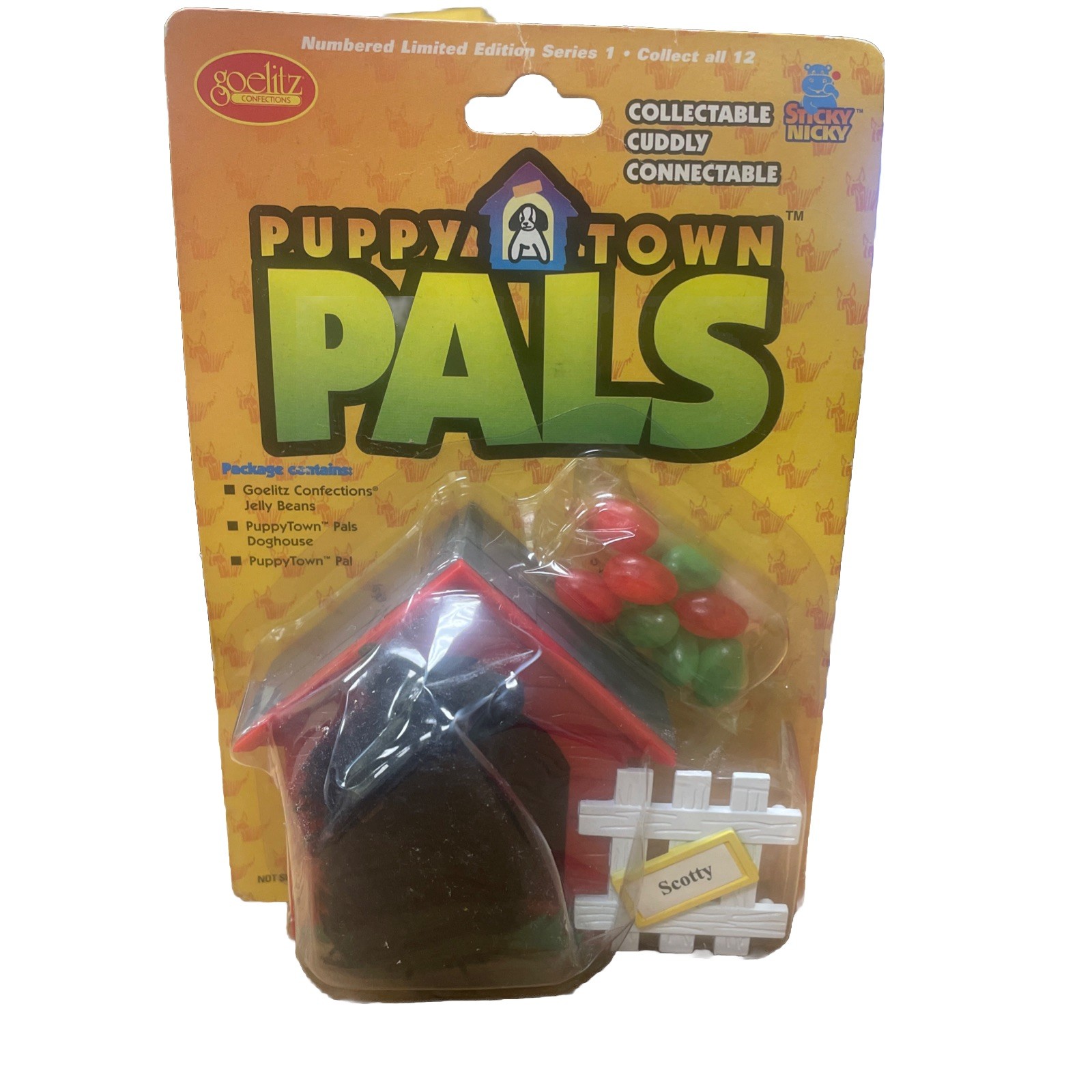 Peluche cane Goelitz 2001 Sticky Nicky Puppy Town Pals Scotty The Scottish Terrier
